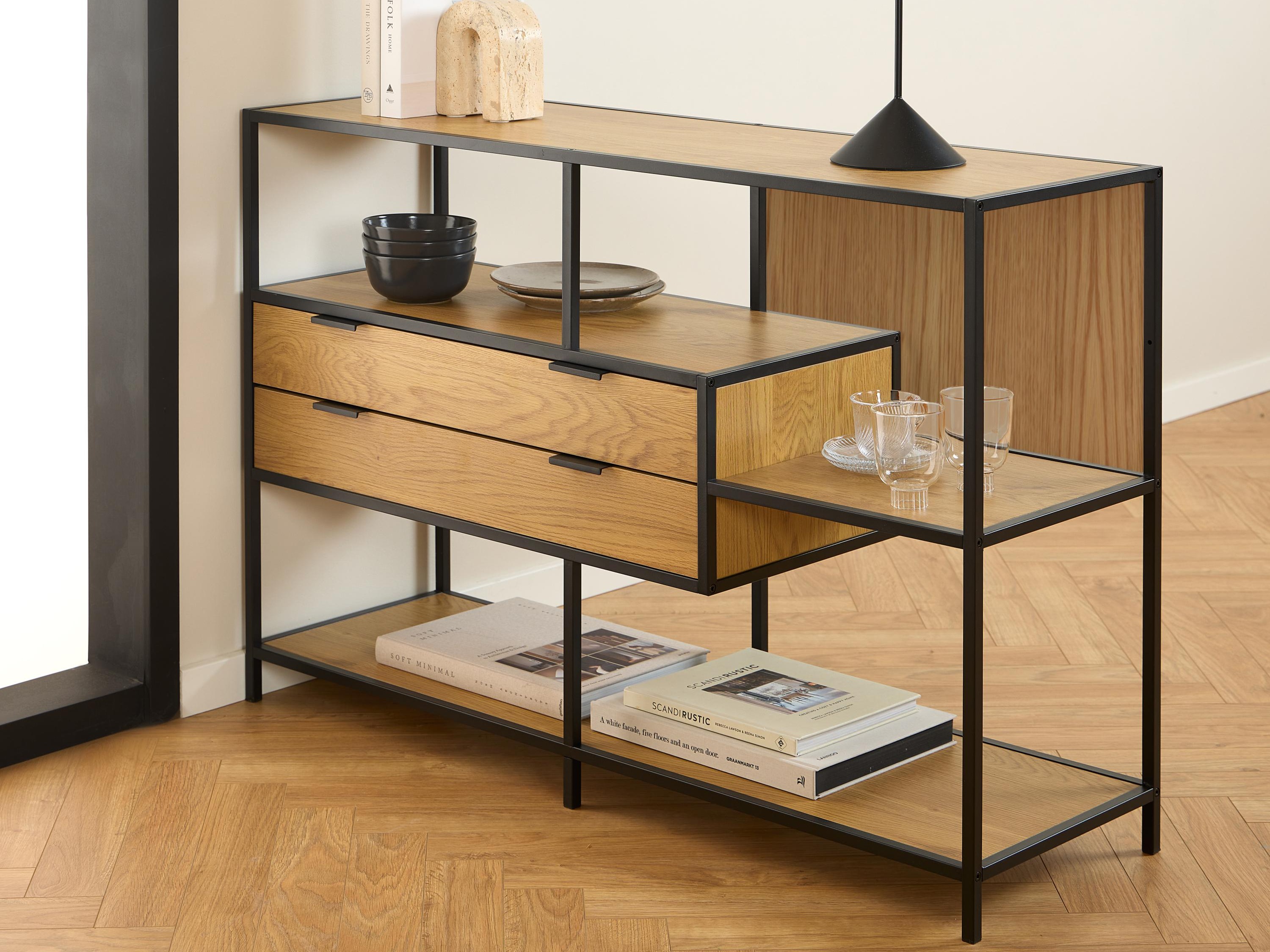 Raft Norsica Sevferi 183 (Negru + Stejar natur)