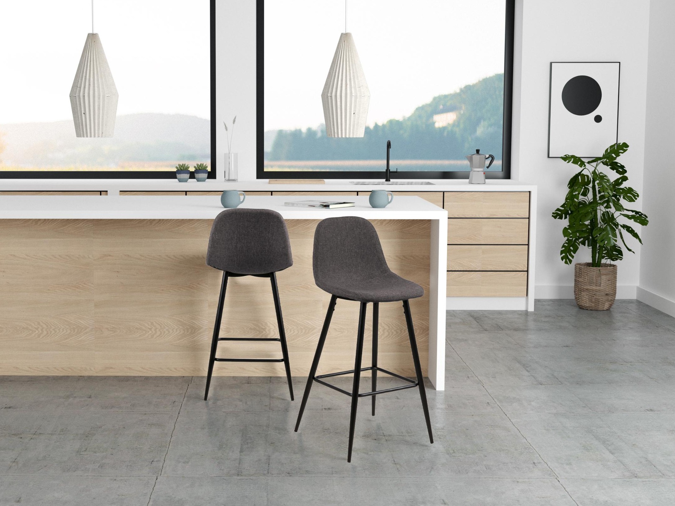 Scaun de bar Norsica 175 (Gri inchis)