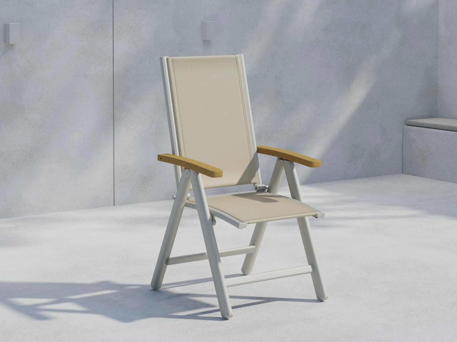 Scaun de exterior Dallas 2848 (Bej + Teak)