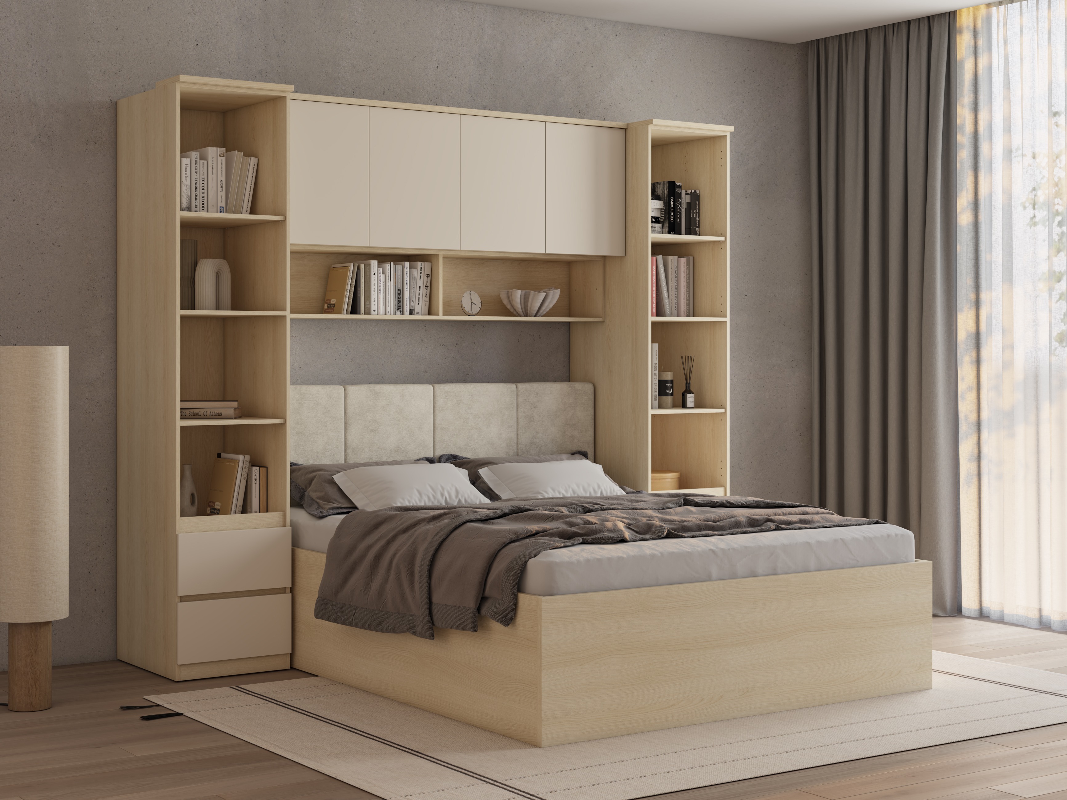 Set dormitor Nolcala 124 (Stejar + Bej)