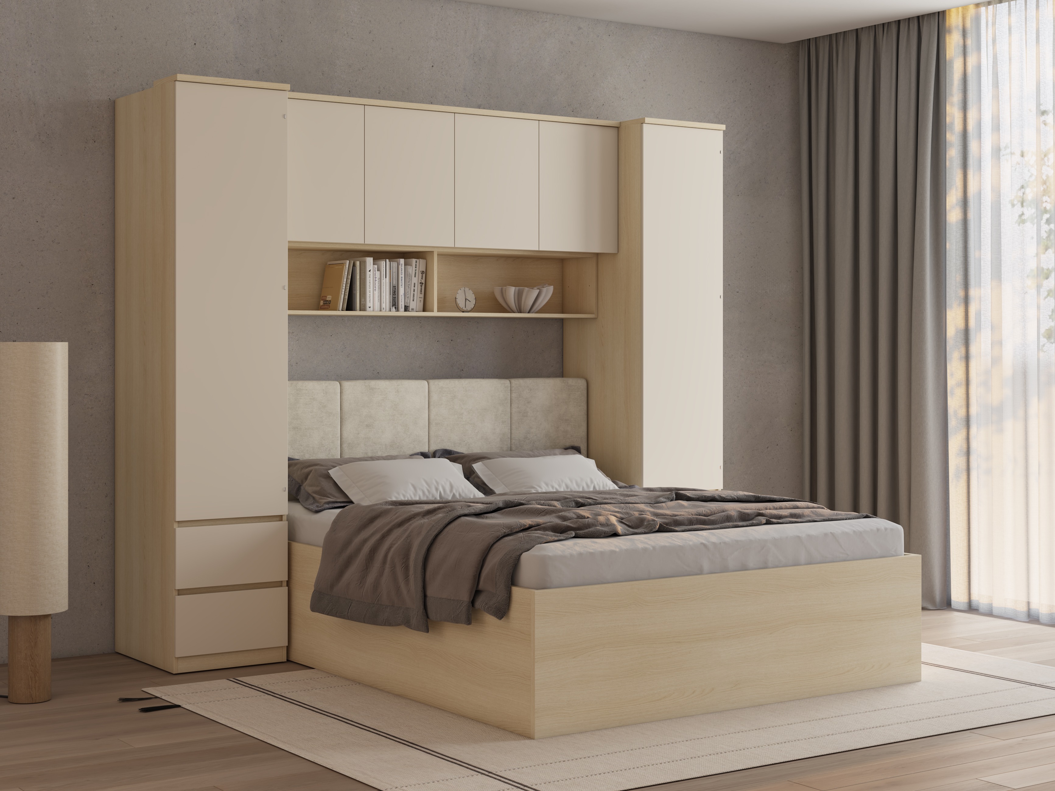 Set dormitor Nolcala 125 (Stejar + Bej)