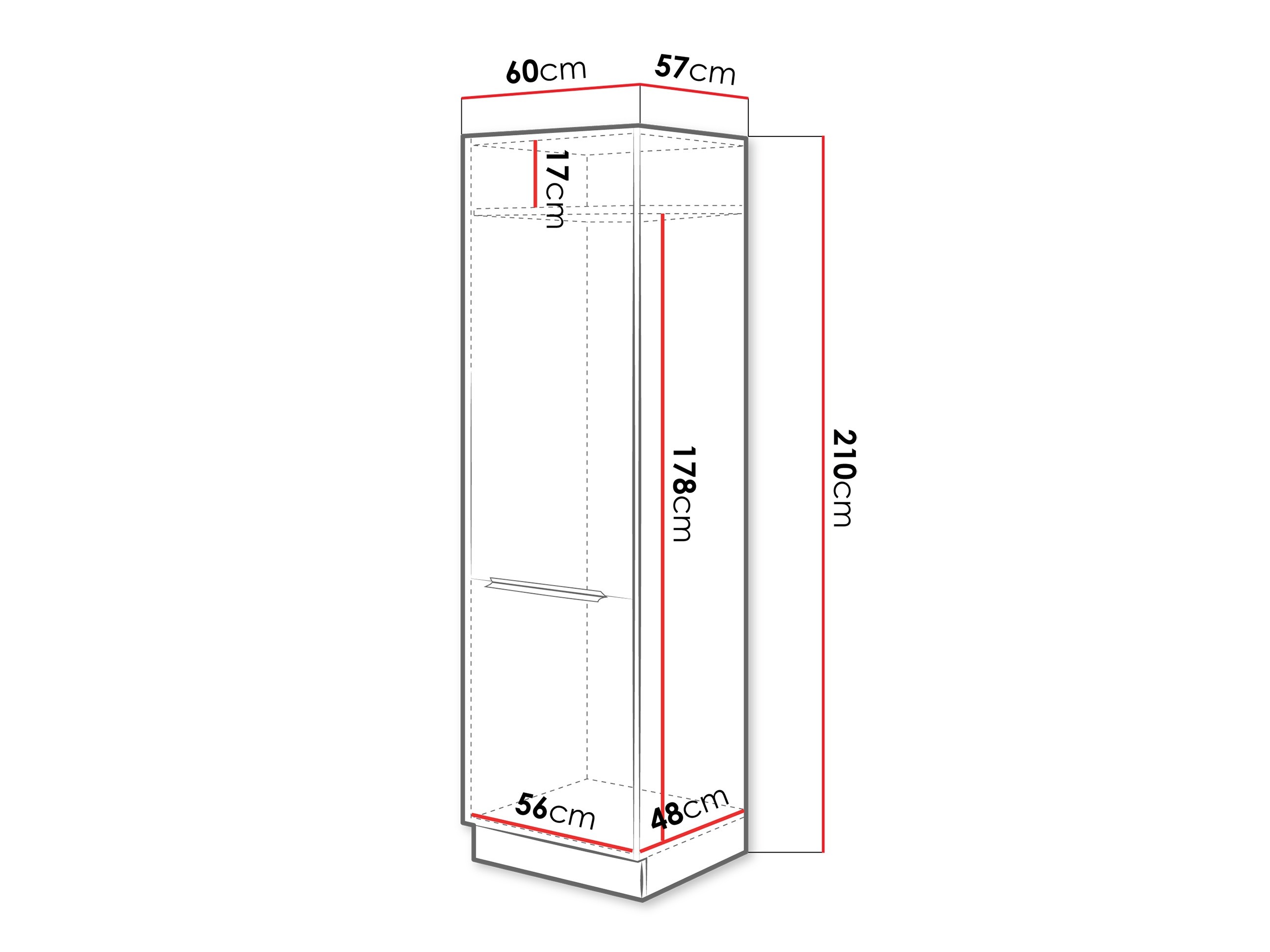 Dulap modular pentru electrocasnice incorporabile Sole 138