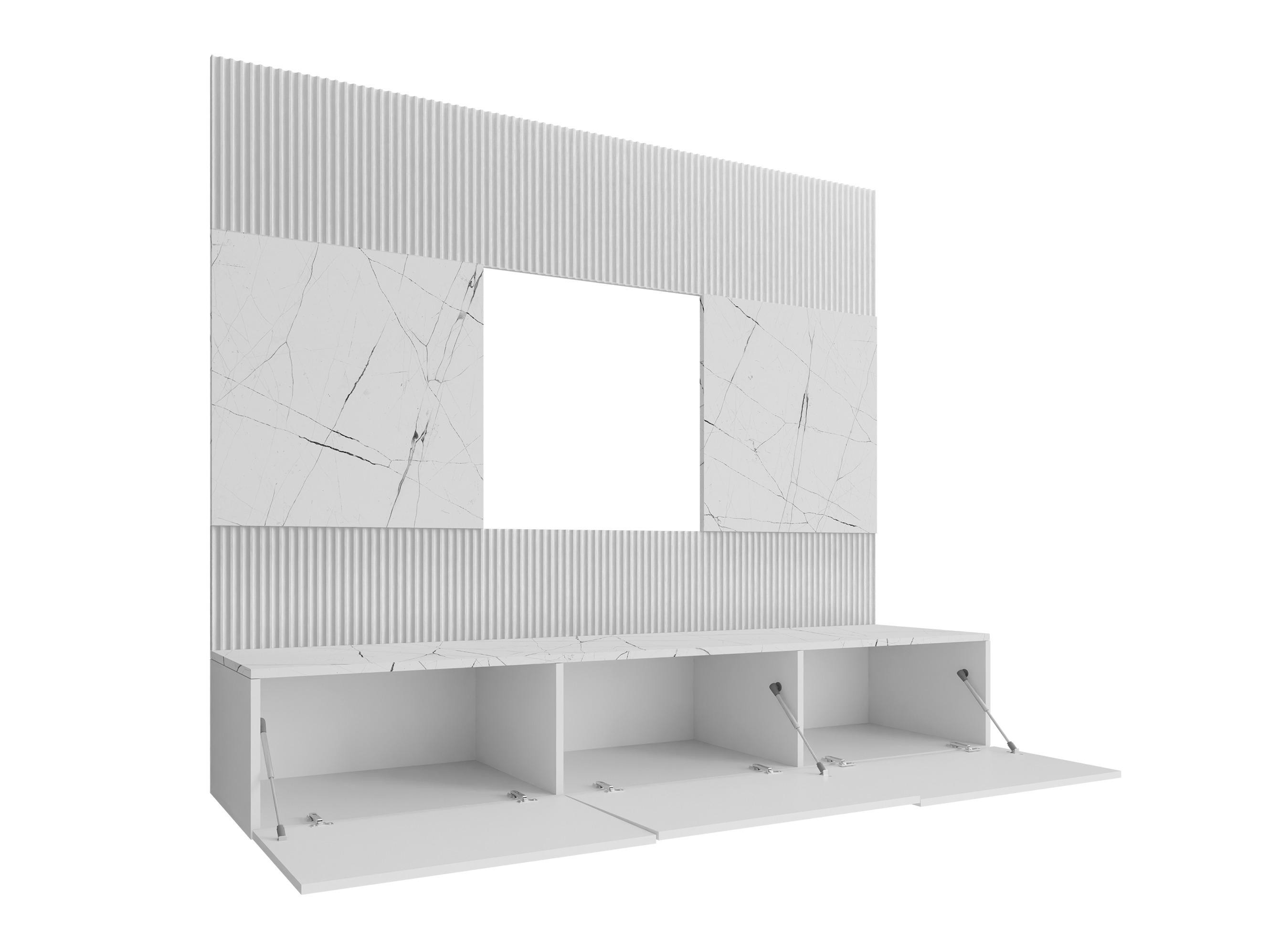 Set de living Comfivo Salix I (Negru + Marmură neagră)