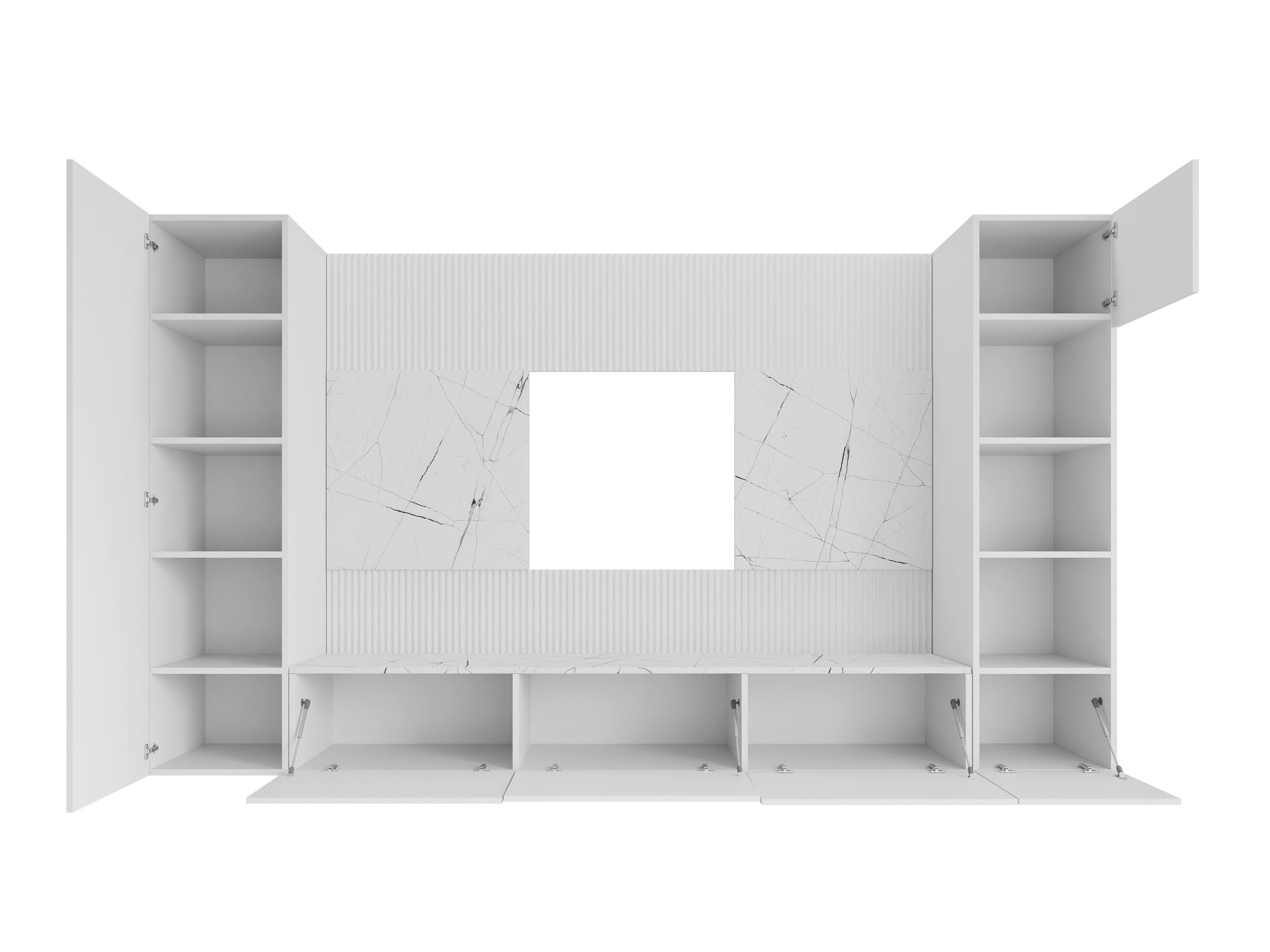 Set de living Comfivo Salix IV (Alb + Marmură albă)