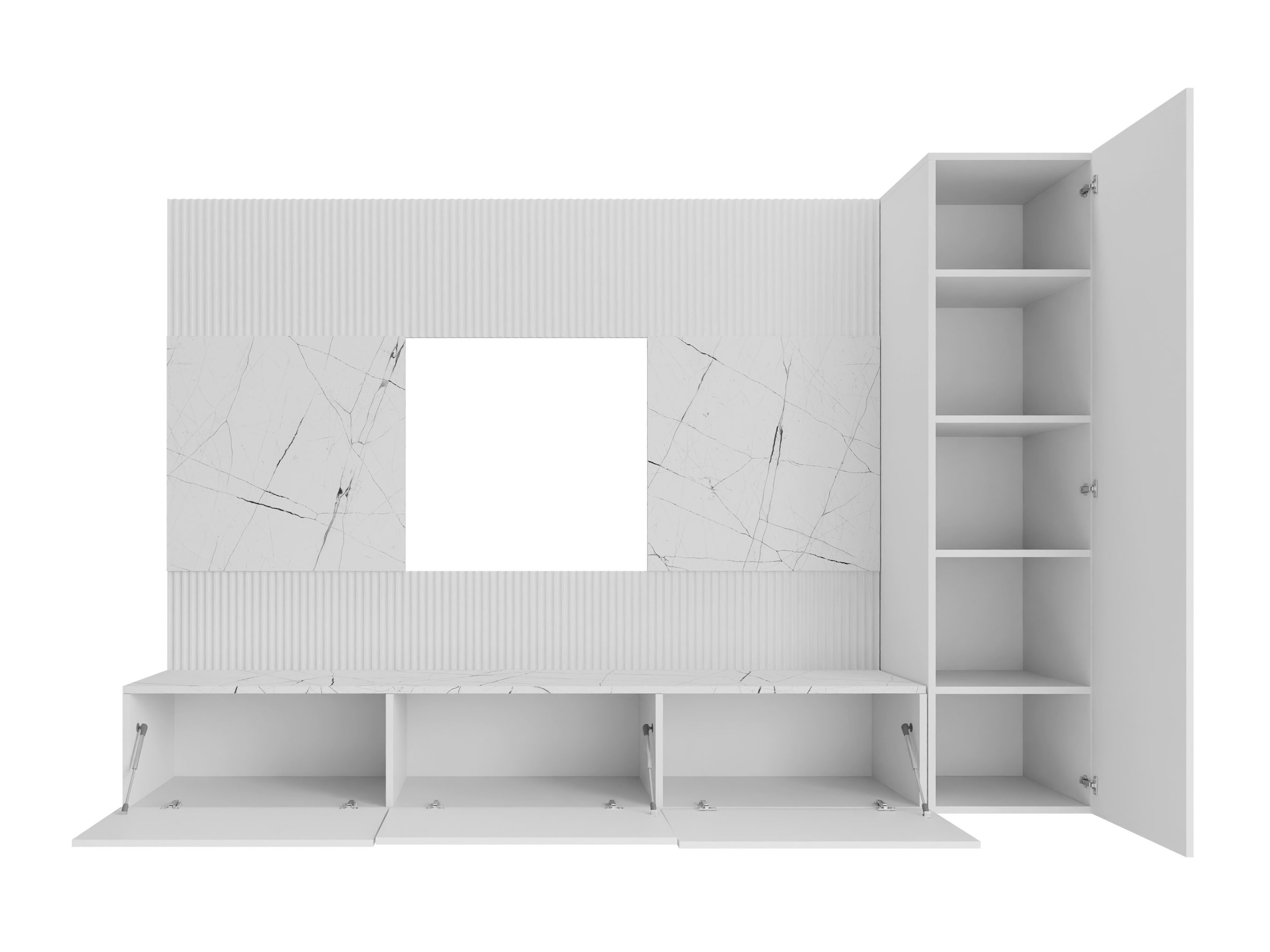 Set de living Comfivo Salix VI (Negru + Marmură neagră)