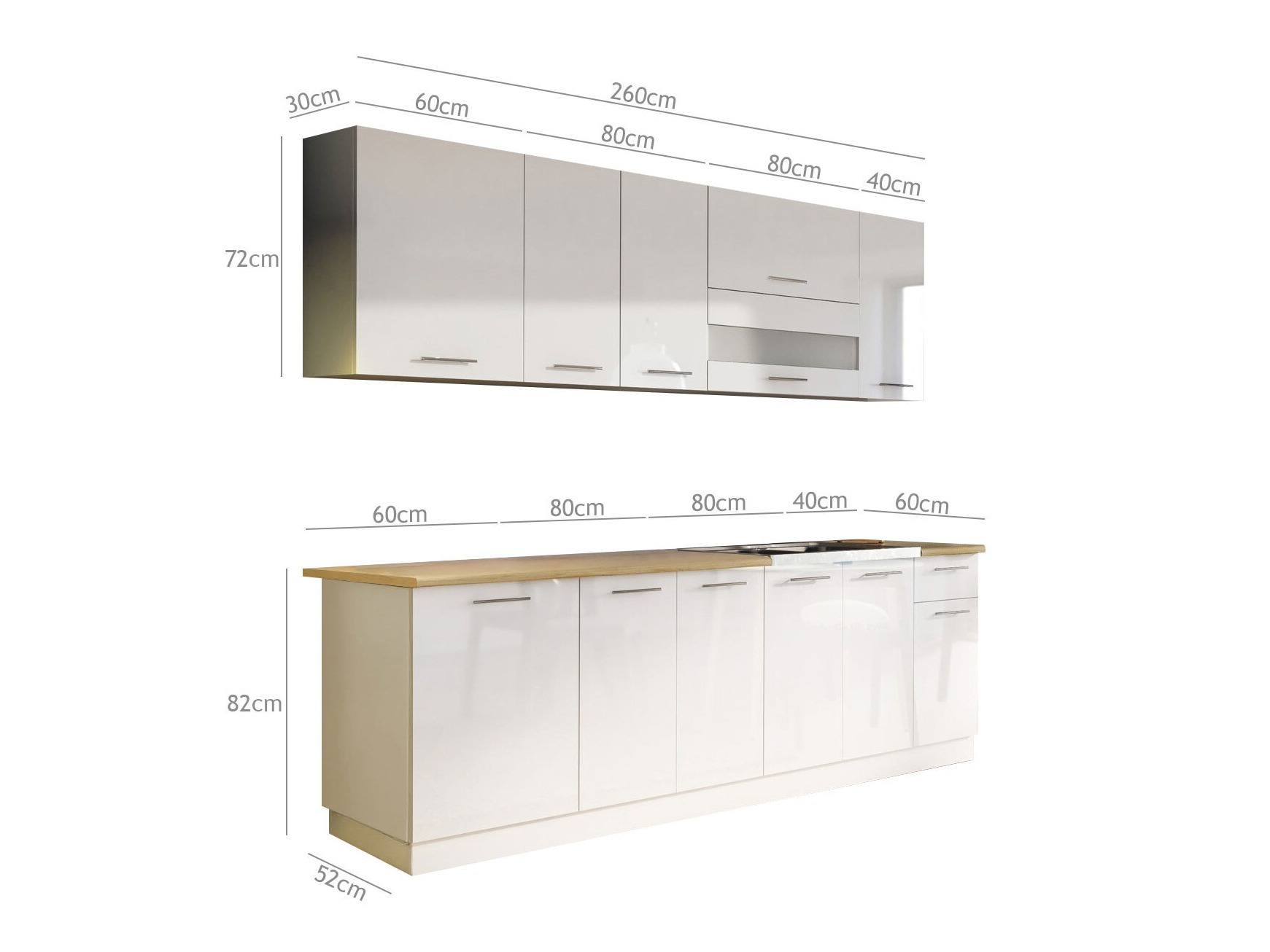 Set de bucătărie modular Tiffa Mix 108