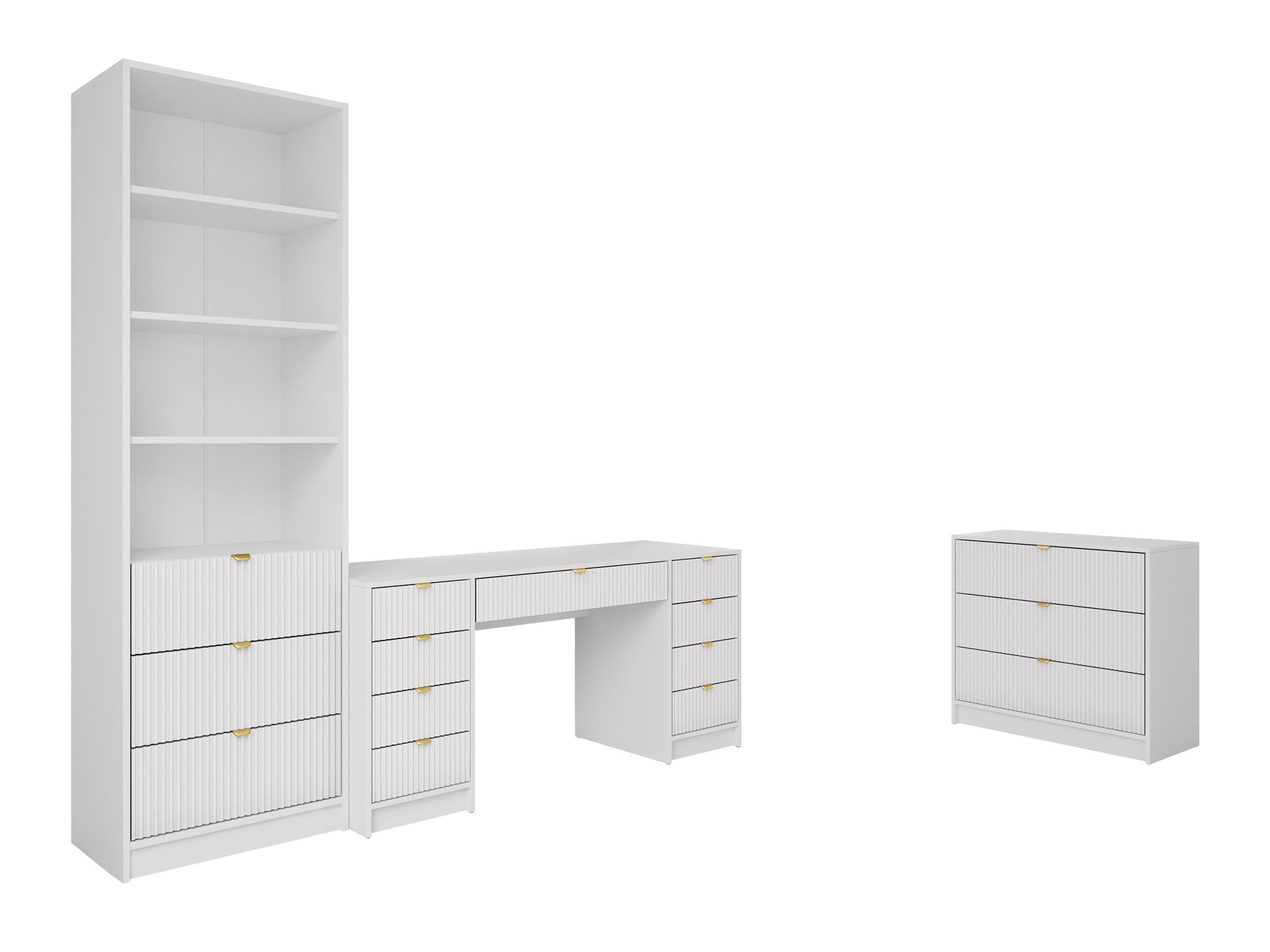 Set birou acasă Comfivo Papilio VI (Alb)
