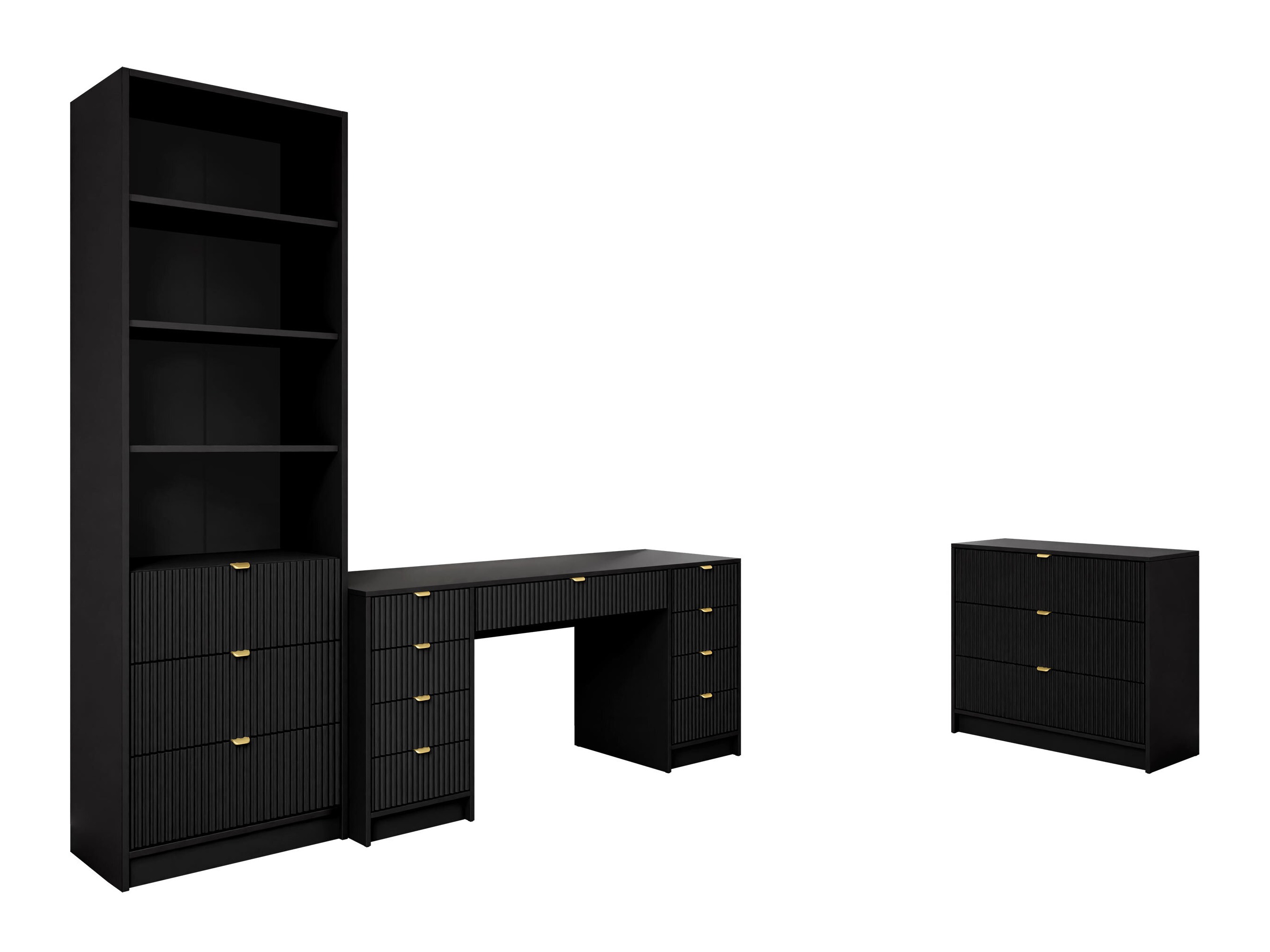 Set birou acasă Comfivo Papilio VI (Negru)