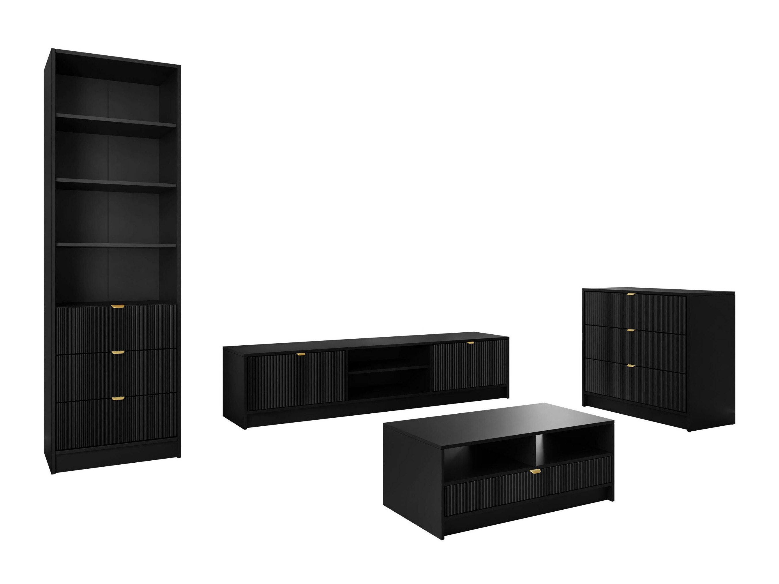 Set de living Comfivo Papilio VII (Negru)