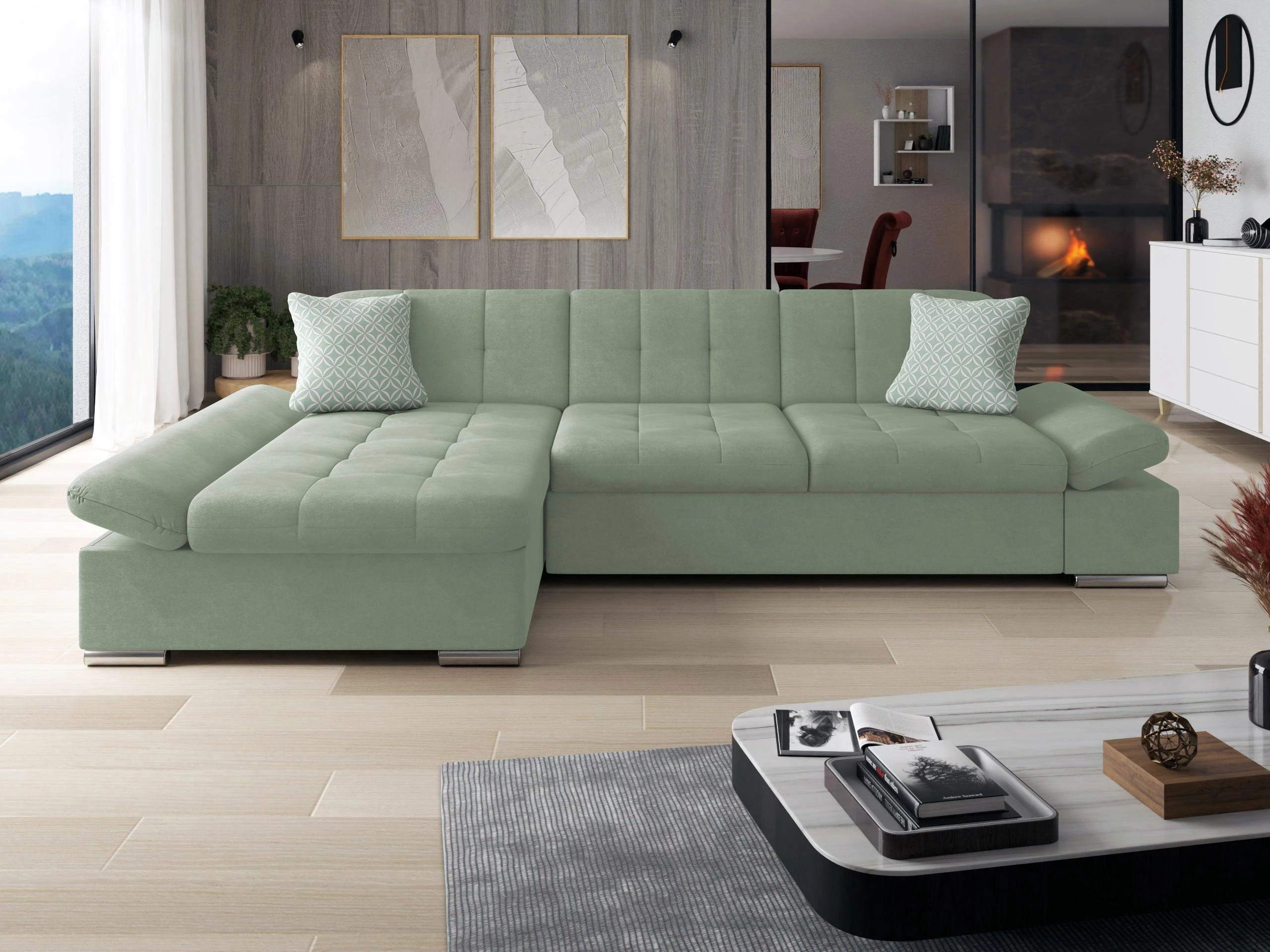 Colțar Comfivo Sanitas I (Uttario Velvet 2954 + Evo 29)
