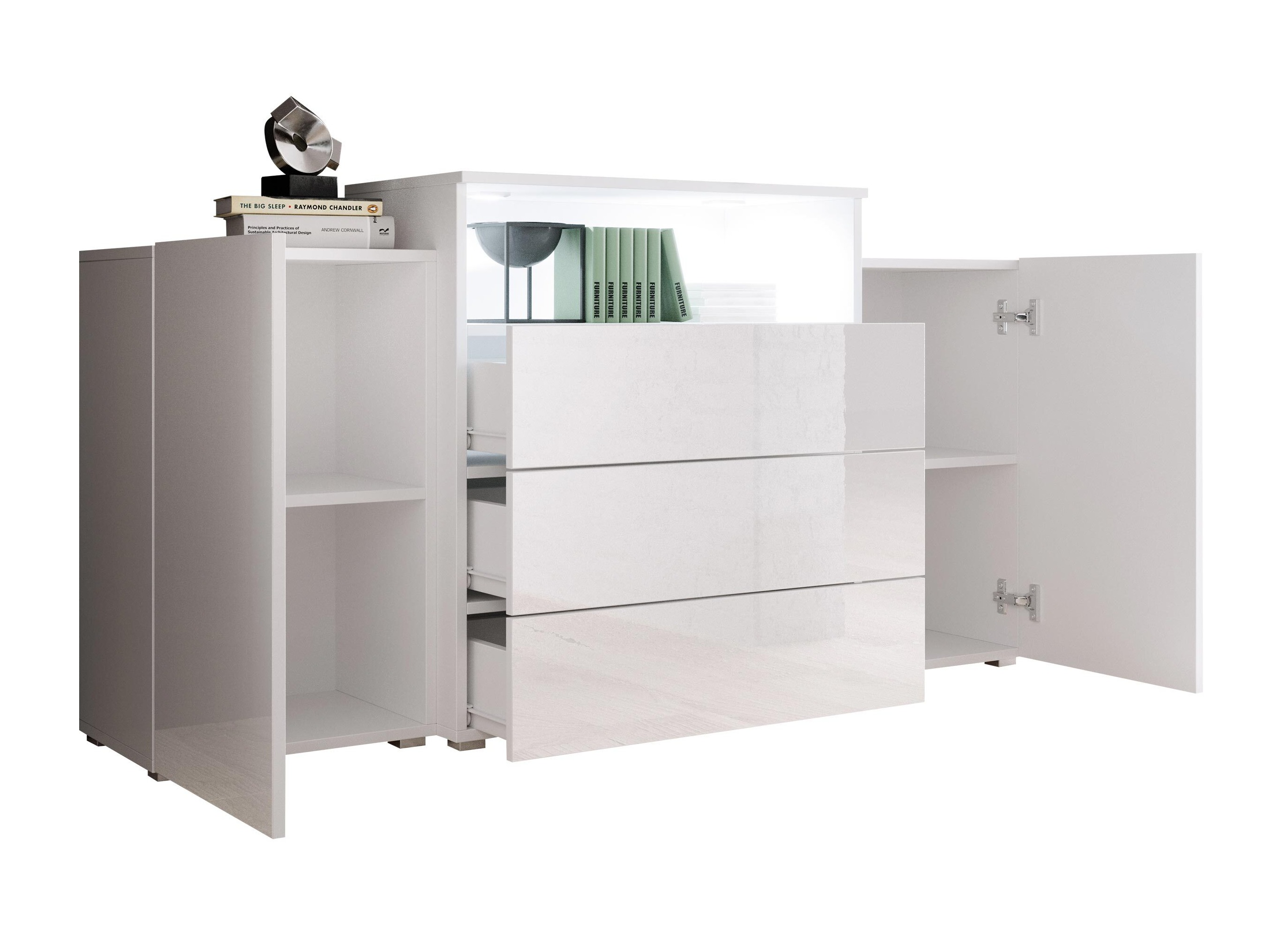 Comodă Sarasota 127 (Matera gri + Castan)