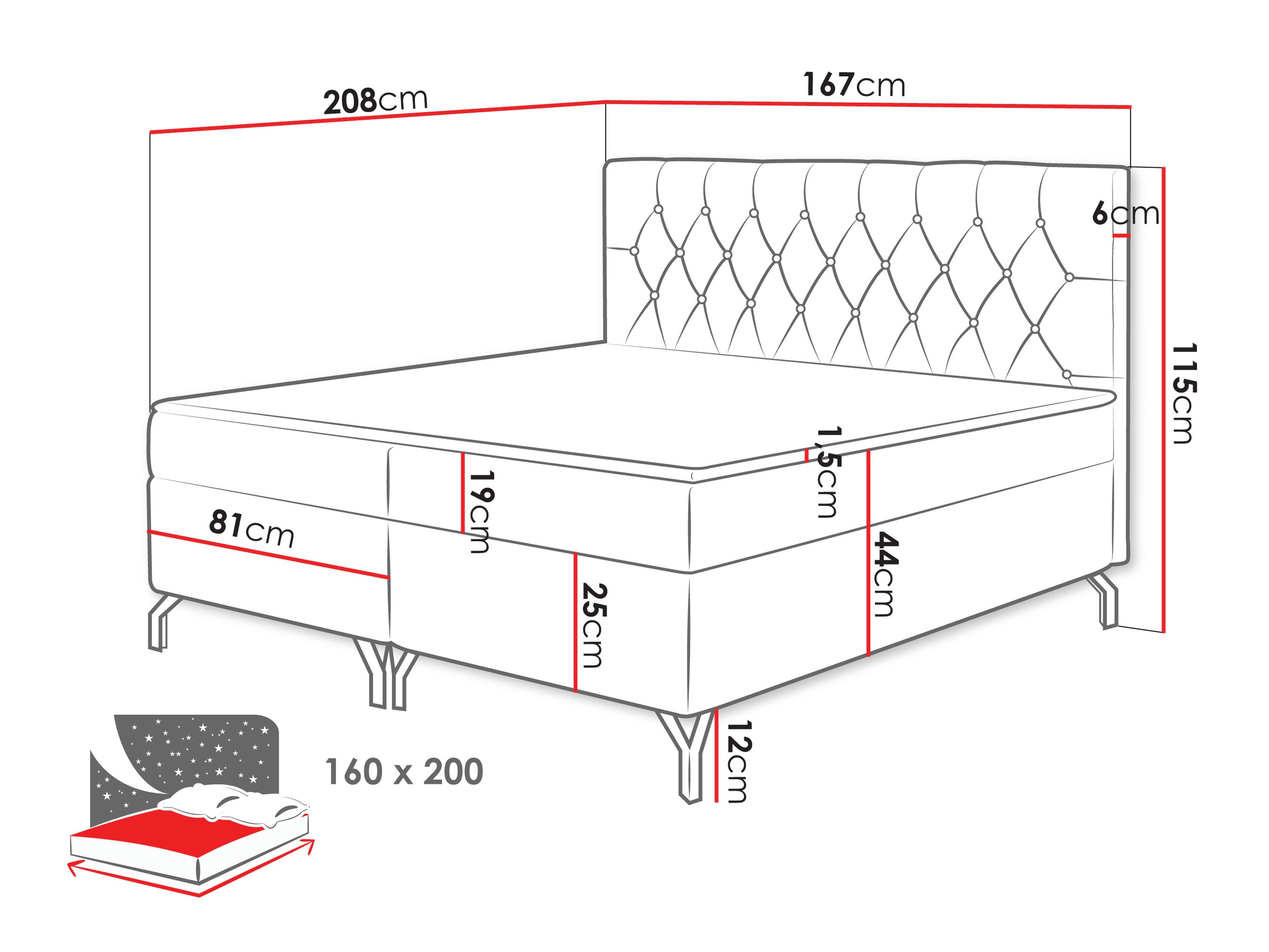 Pat boxspring Focus (Fresh 38)