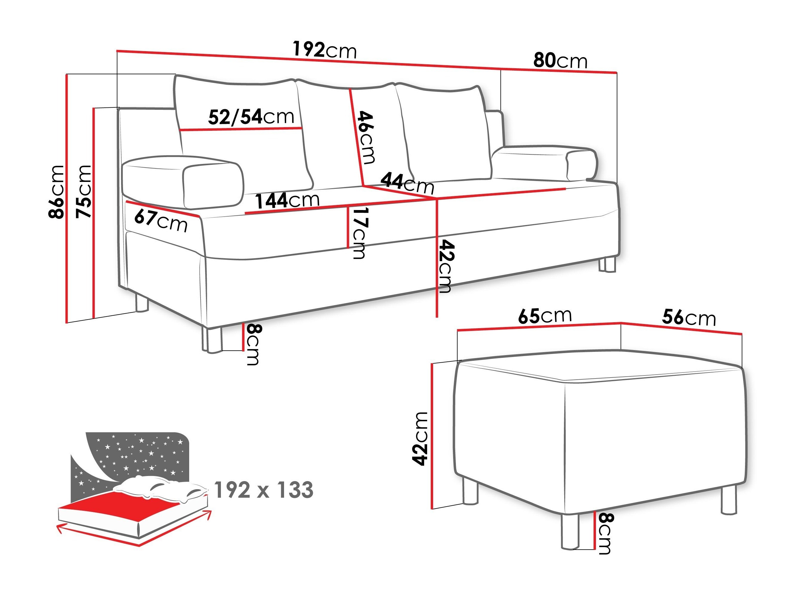 Set mobilier tapițat Comfivo Artes (Alova 36 + Alova 07)
