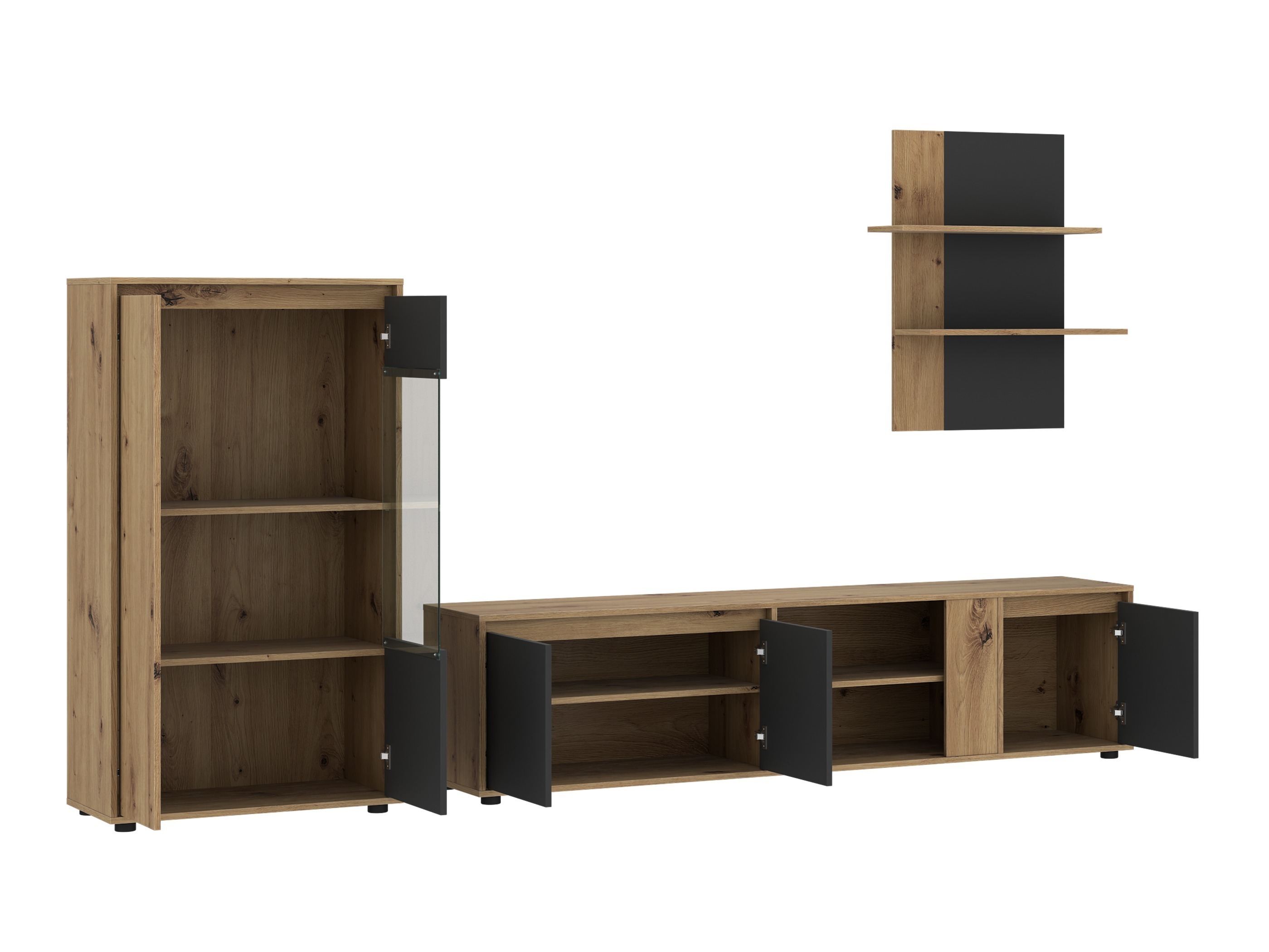 Set de living Ontario 226 (Antracit + Stejar artizan)