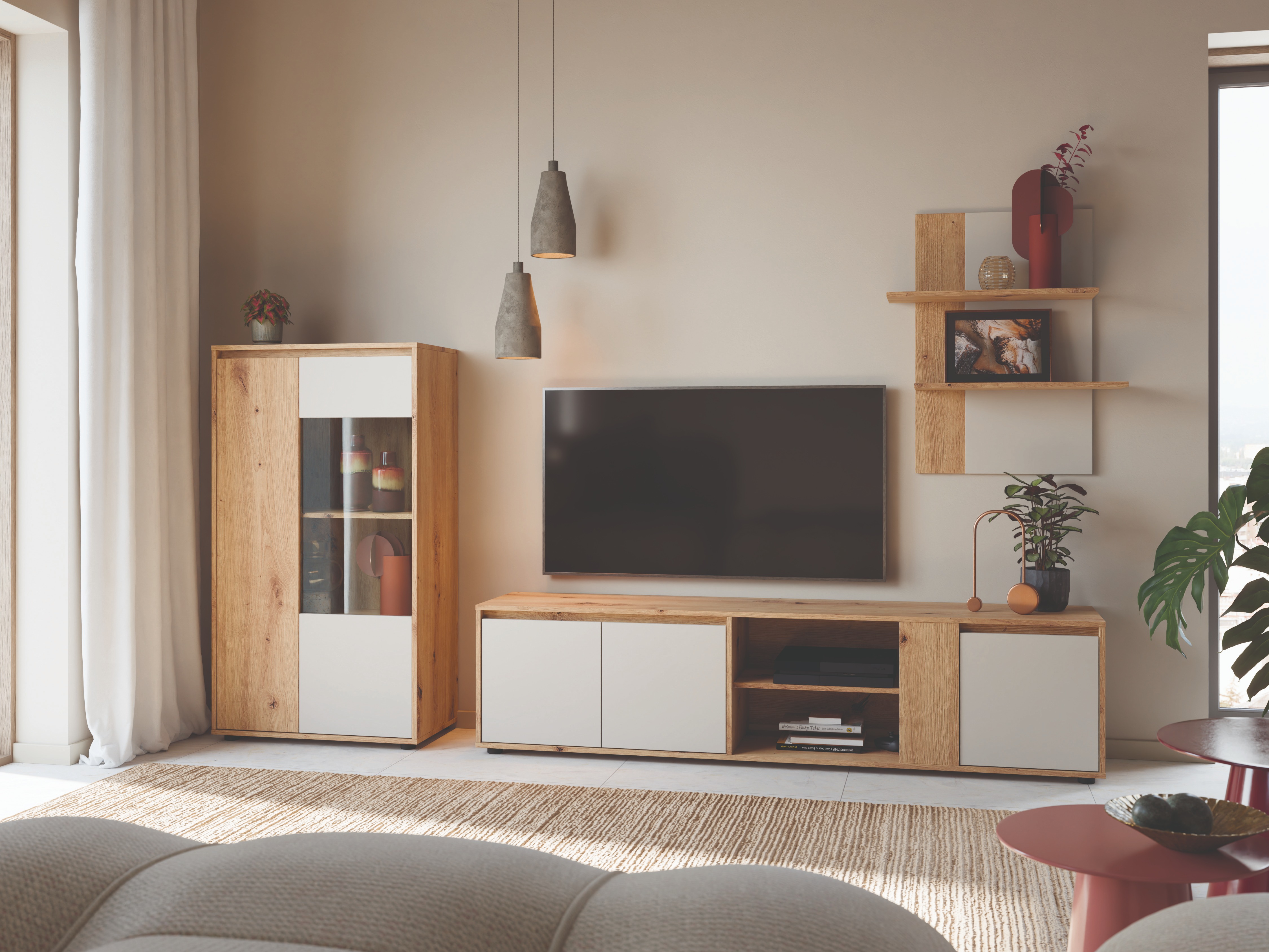 Set de living Ontario 226 (Cașmir + Stejar artizan)