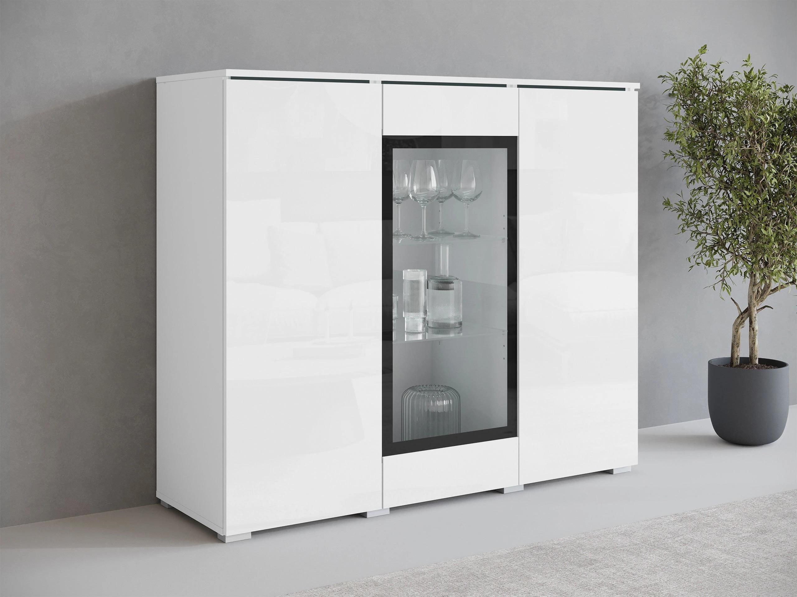 Bufet Mirfivo 103 (Alb + Alb lucios)