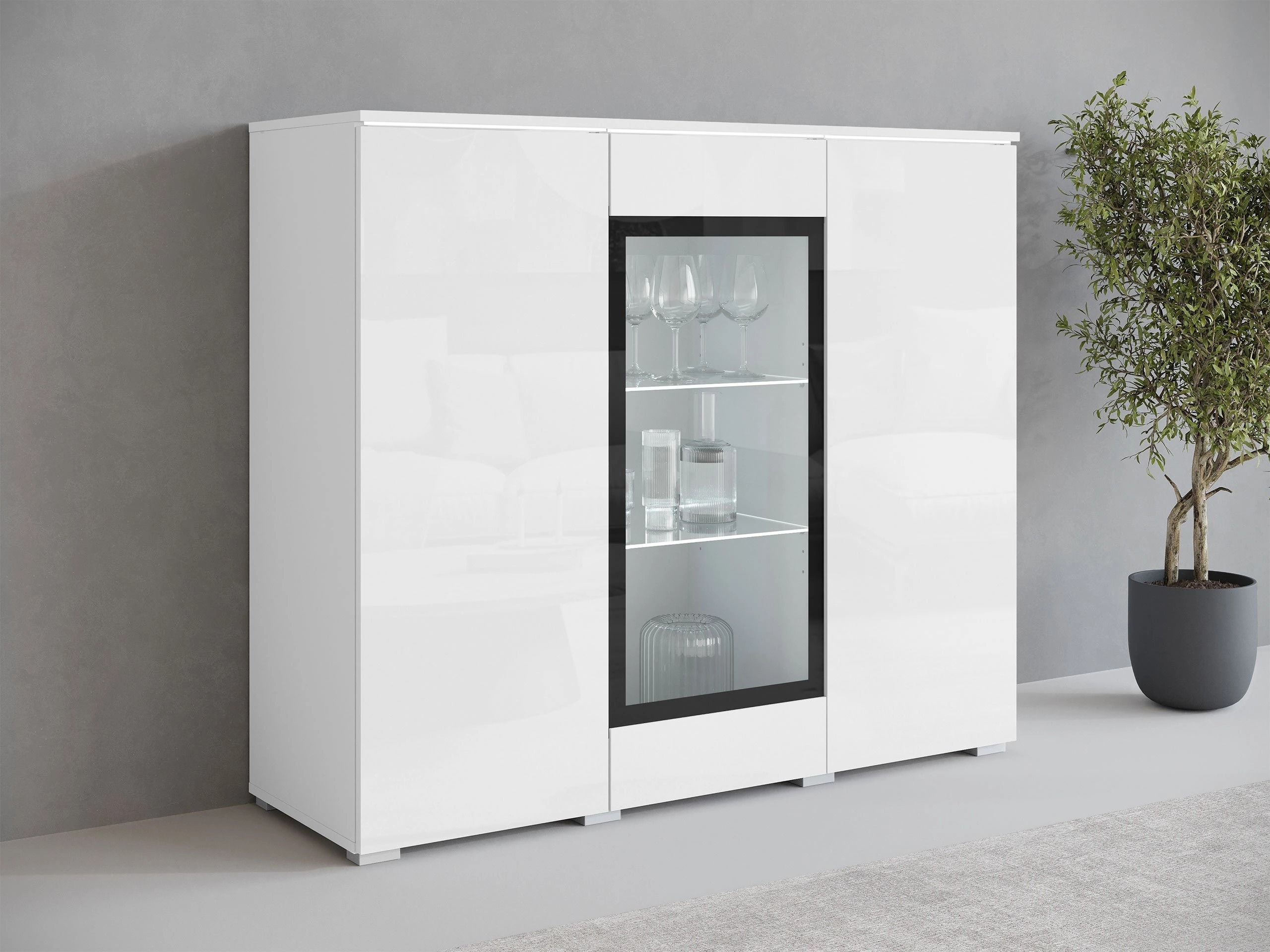 Bufet Mirfivo 103 (Alb + Alb lucios)