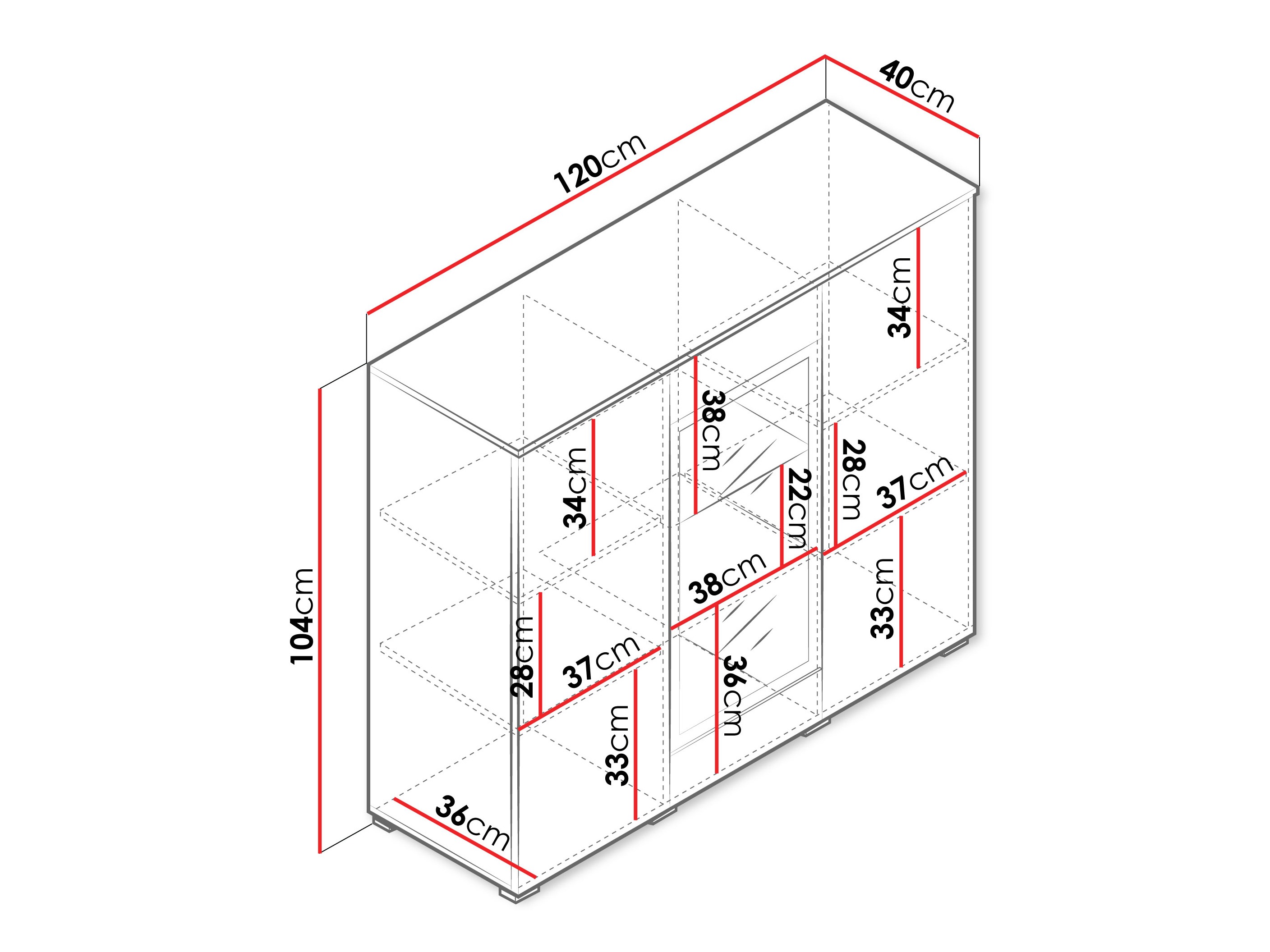 Bufet Mirfivo 103 (Matera gri + Castan)