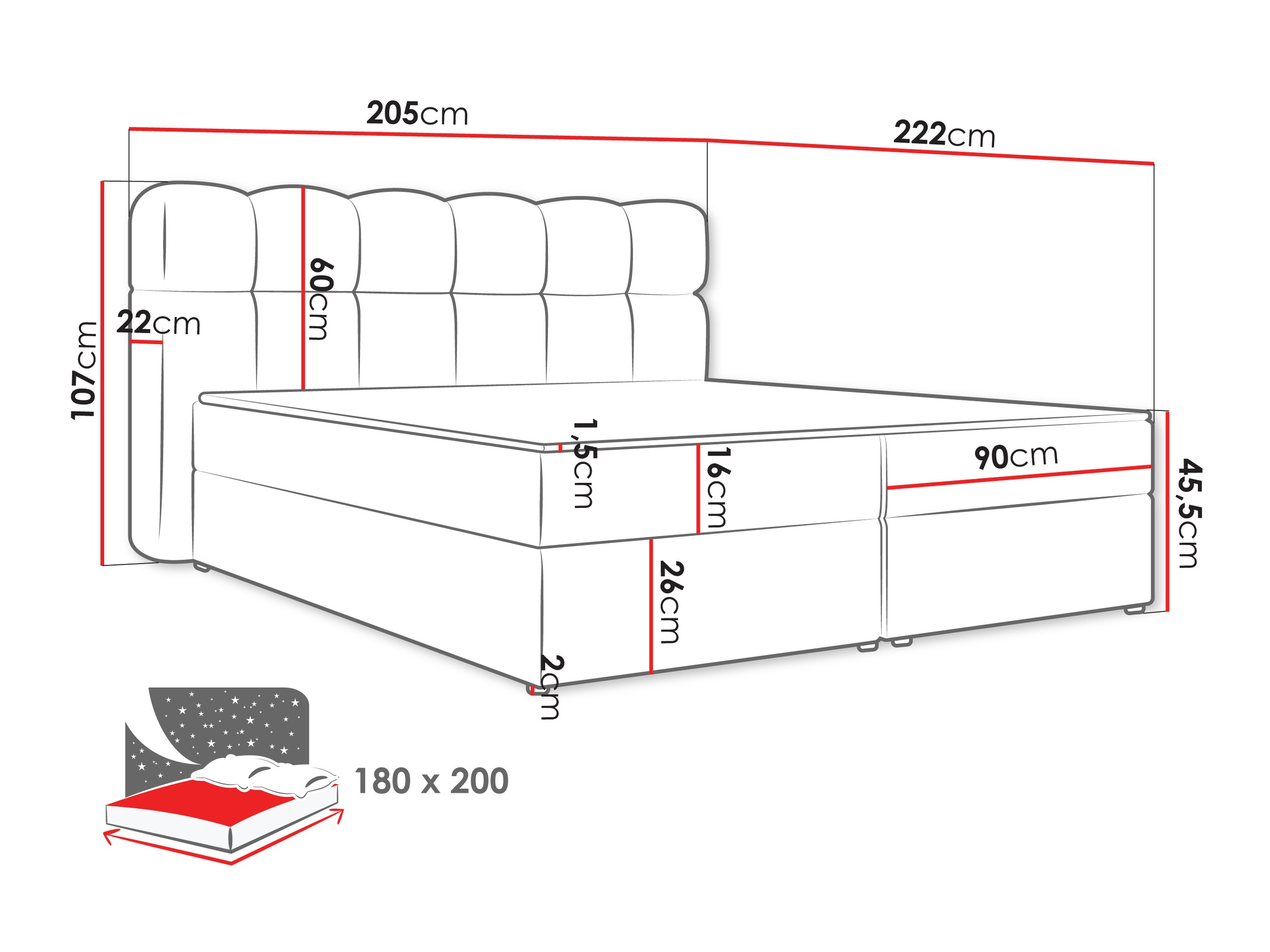 Pat boxspring Stonecrest 113 (Lambi 04)