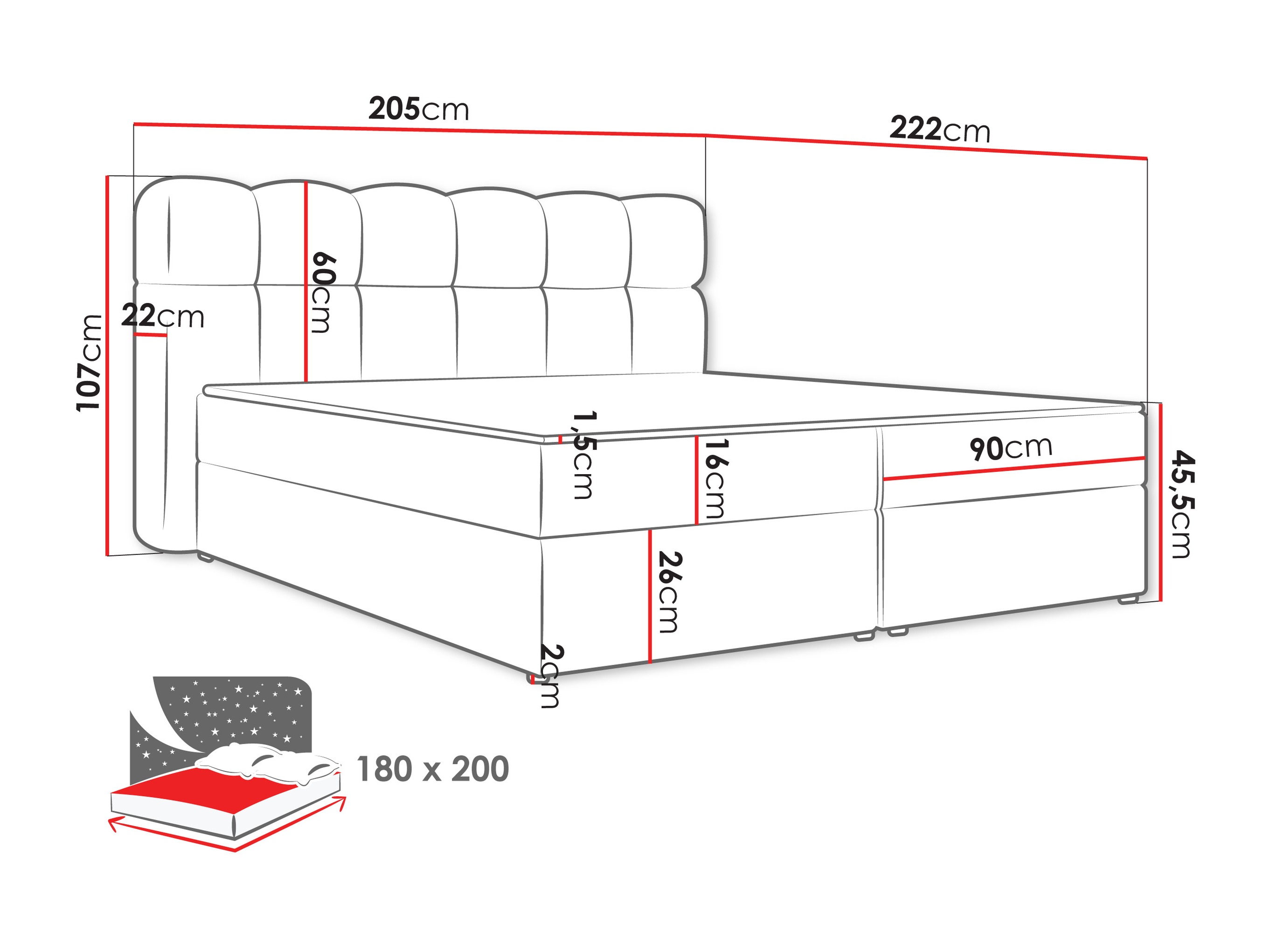 Pat boxspring Stonecrest 113 (Lambi 06)