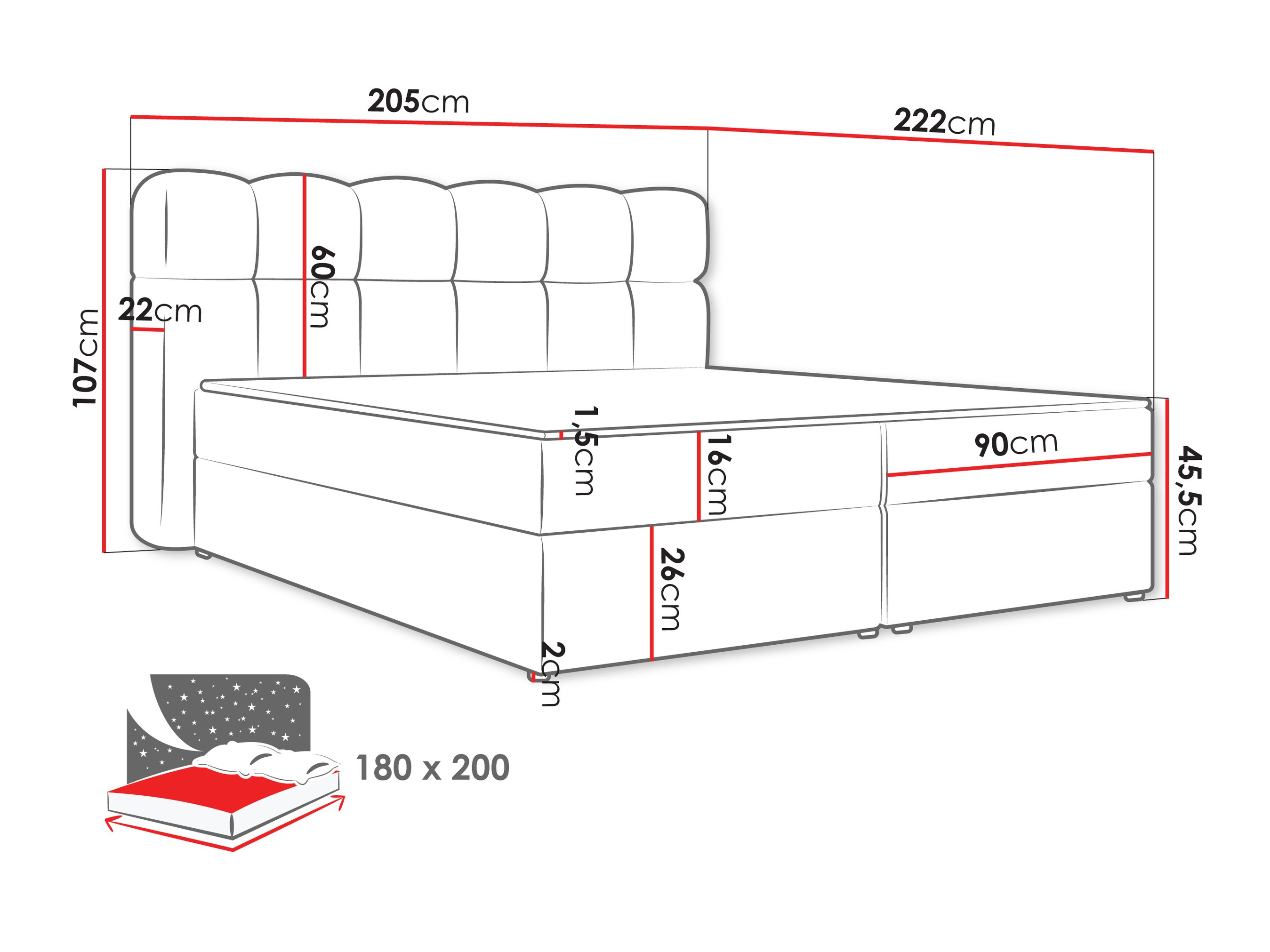 Pat boxspring Stonecrest 113 (Lambi 11)