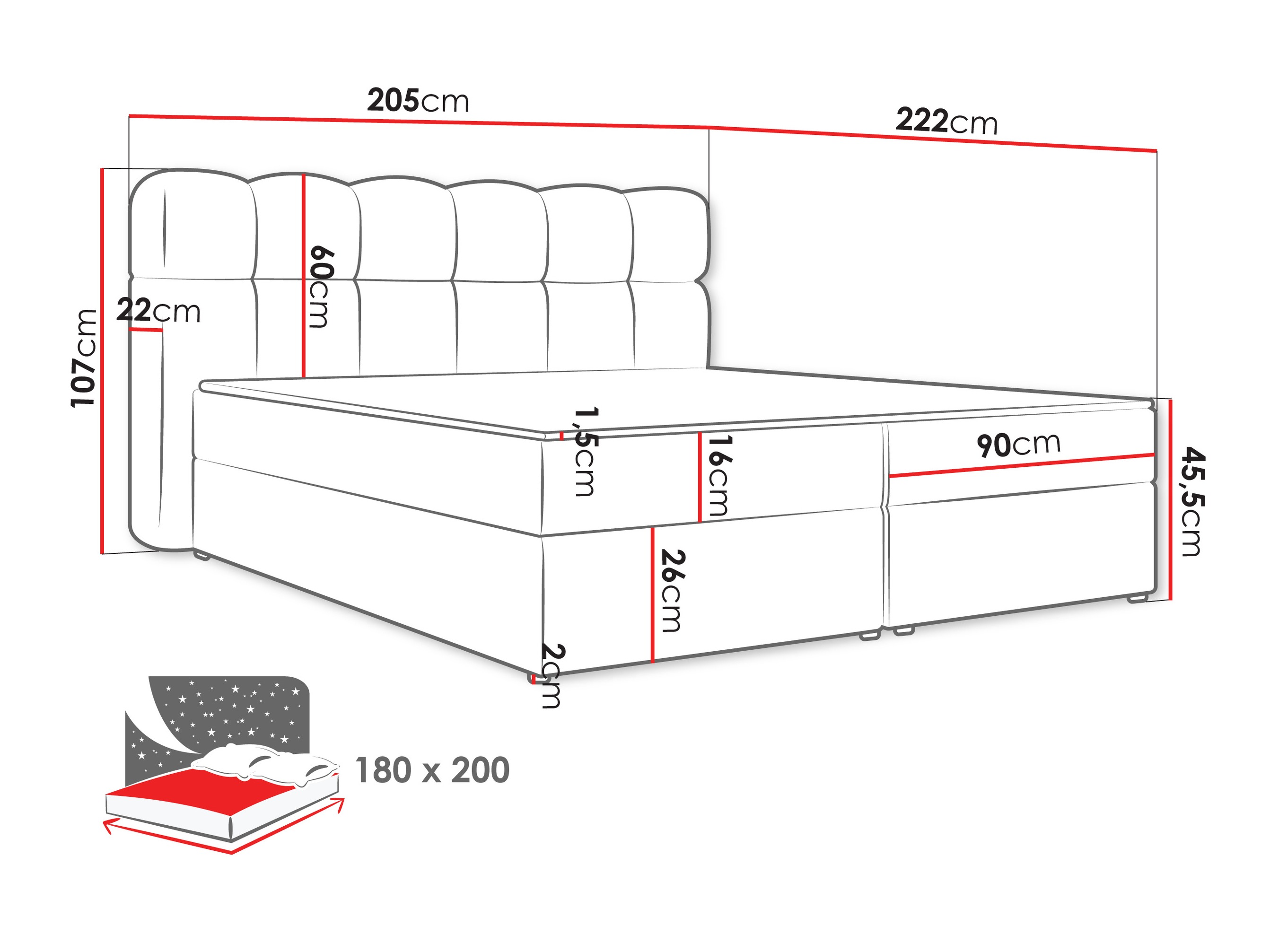 Pat boxspring Stonecrest 113 (Lambi 12)