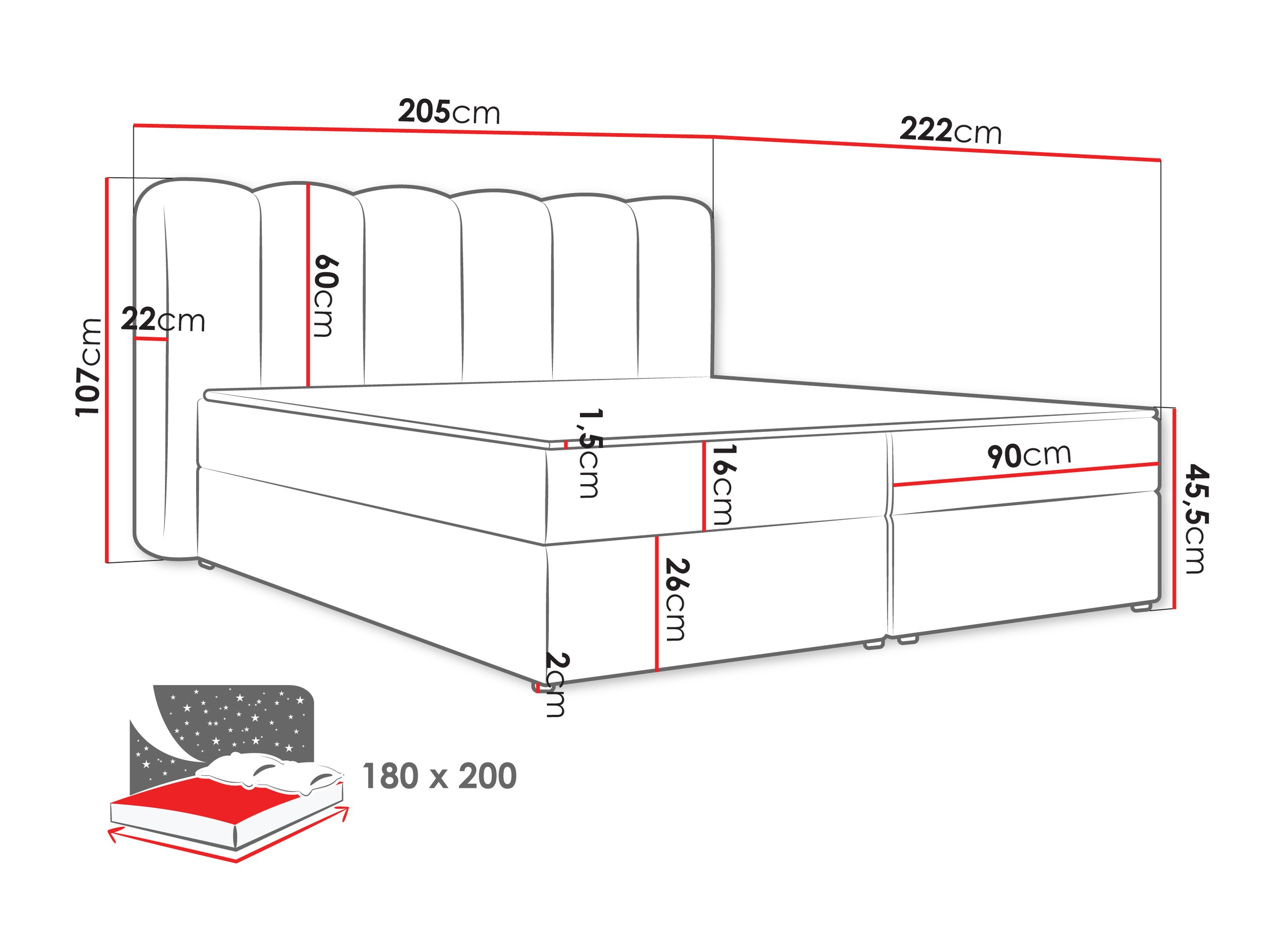 Pat boxspring Stonecrest 112 (Lambi 07)