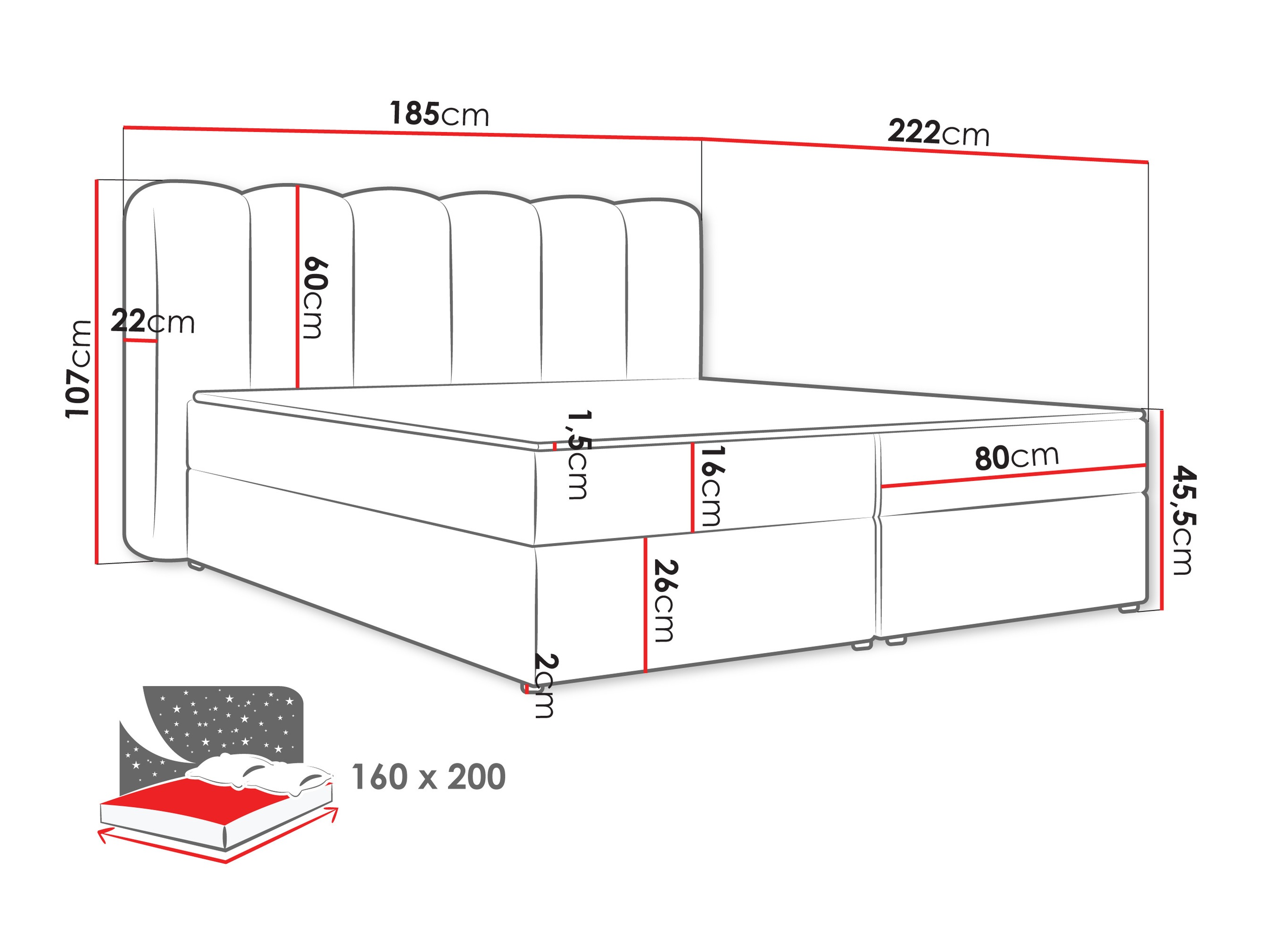 Pat boxspring Stonecrest 112 (Lambi 11)