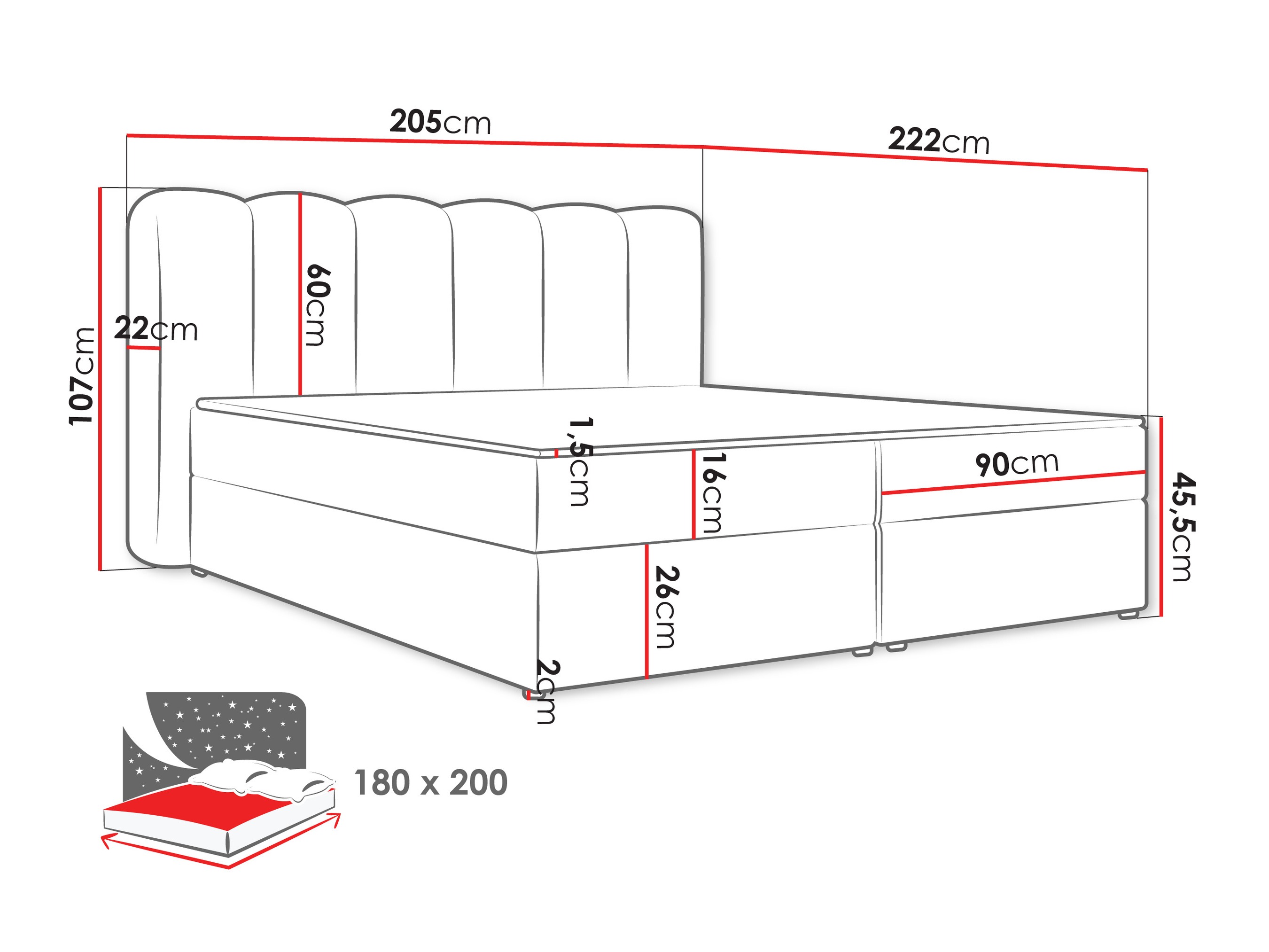Pat boxspring Stonecrest 112 (Lambi 11)