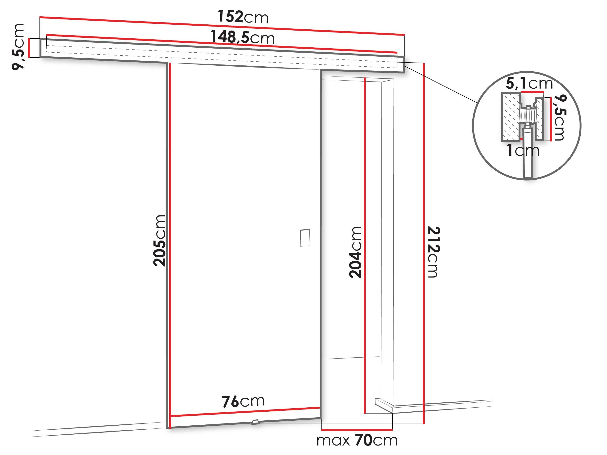 Uși glisante Dover 215 (Cenușă închis)