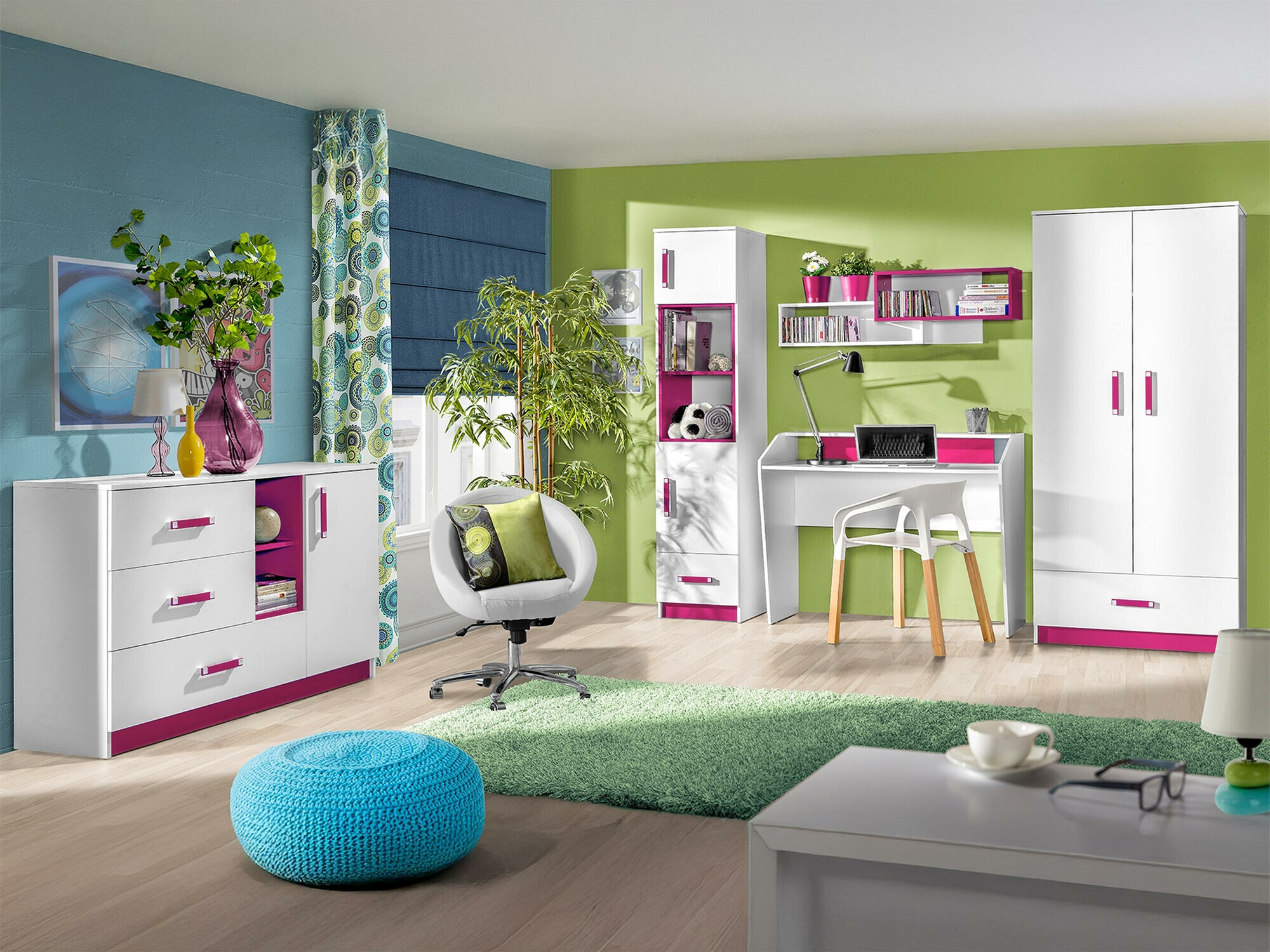 Raft de perete Sorviru 105 (Alb + Roze)