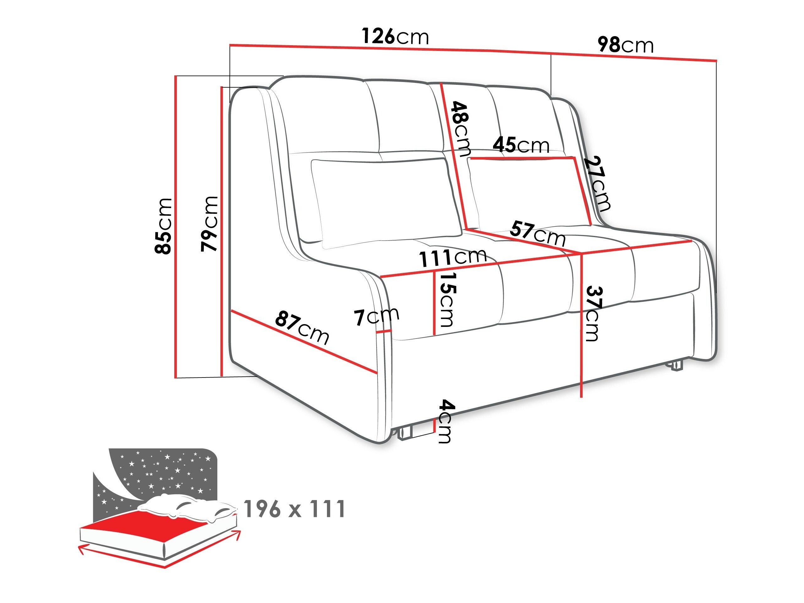 Canapea extensibilă Columbus 255 (Sereno 687)