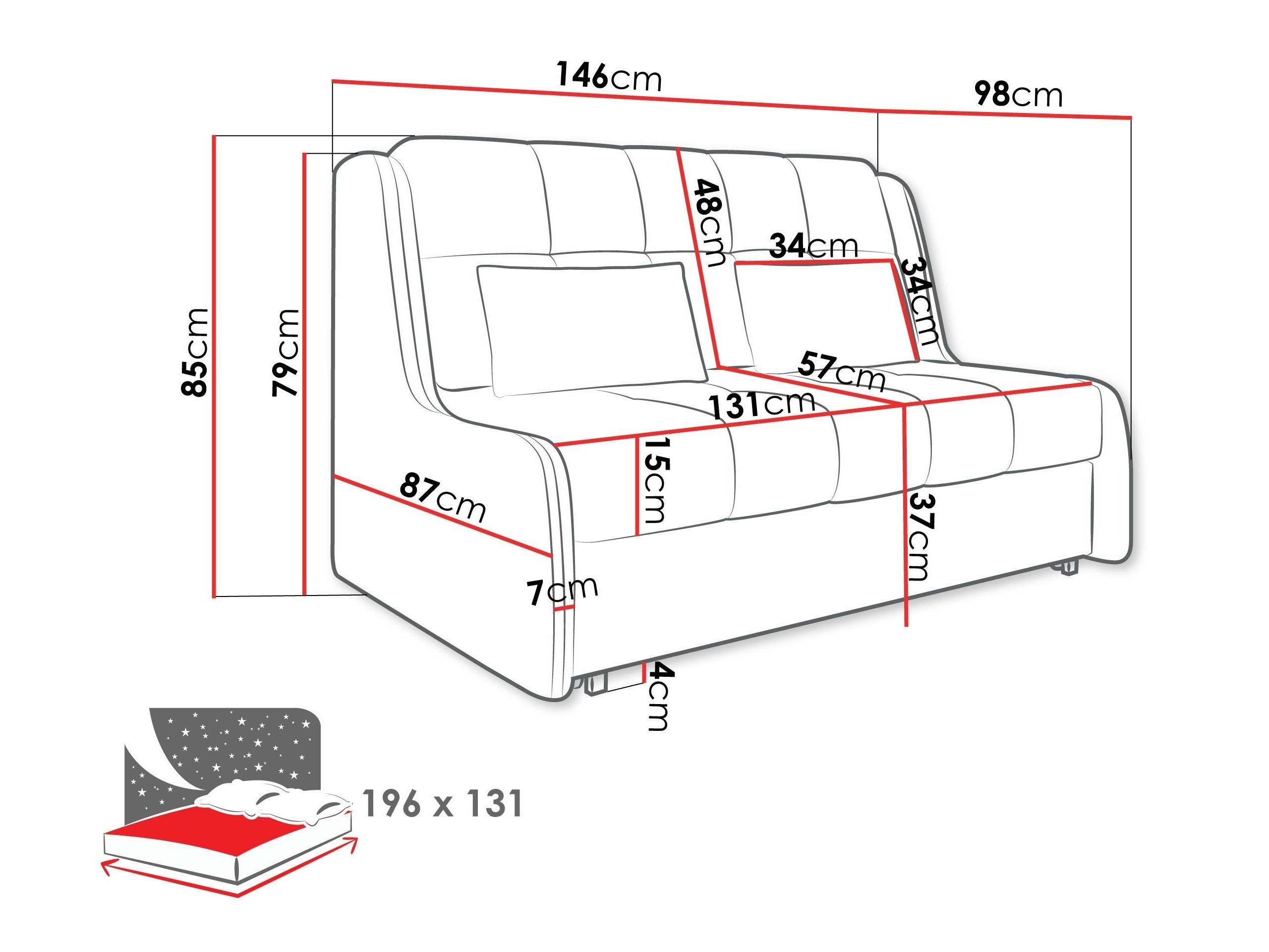 Canapea extensibilă Columbus 256 (Sereno 684)