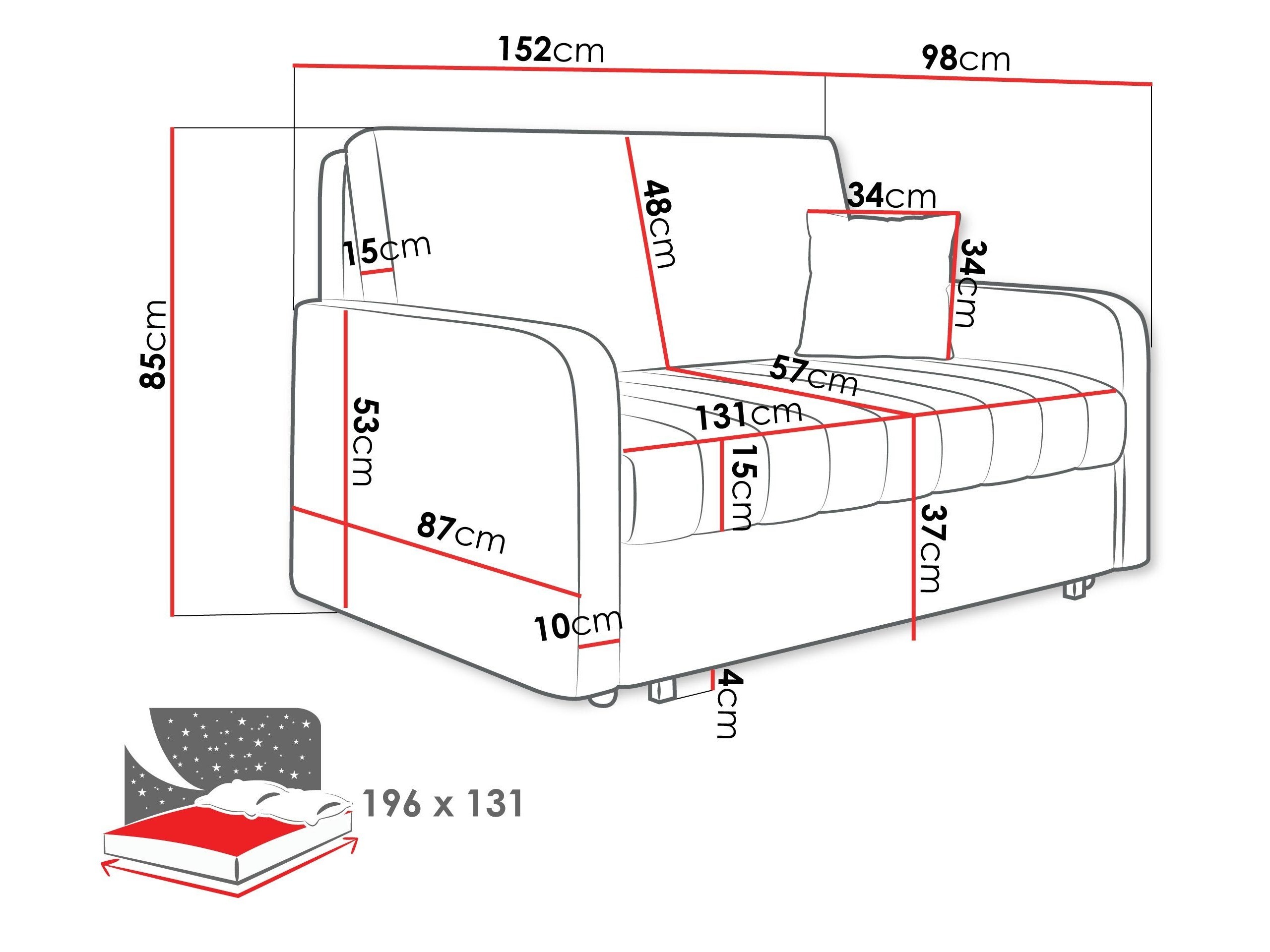 Canapea extensibilă Columbus 260 (Polo 891)