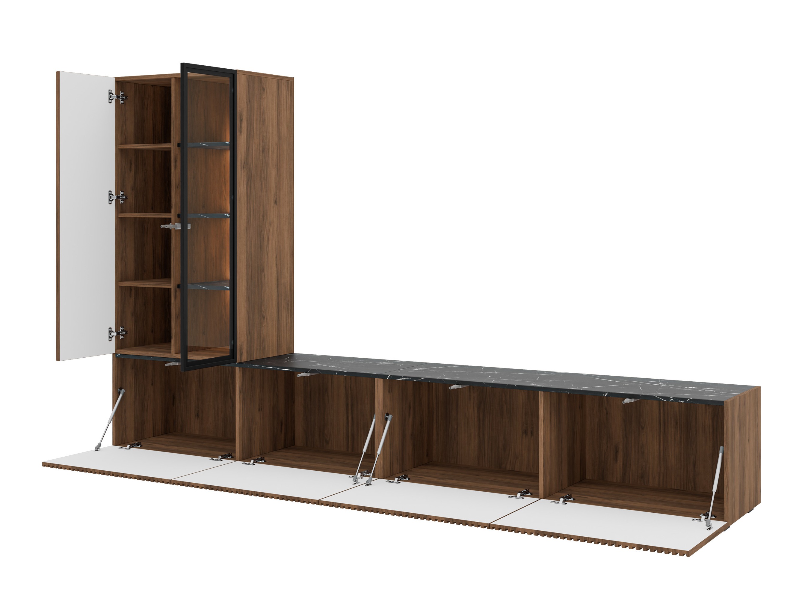 Set de living Comfivo Tutelar (Nuc + Marmură neagră)