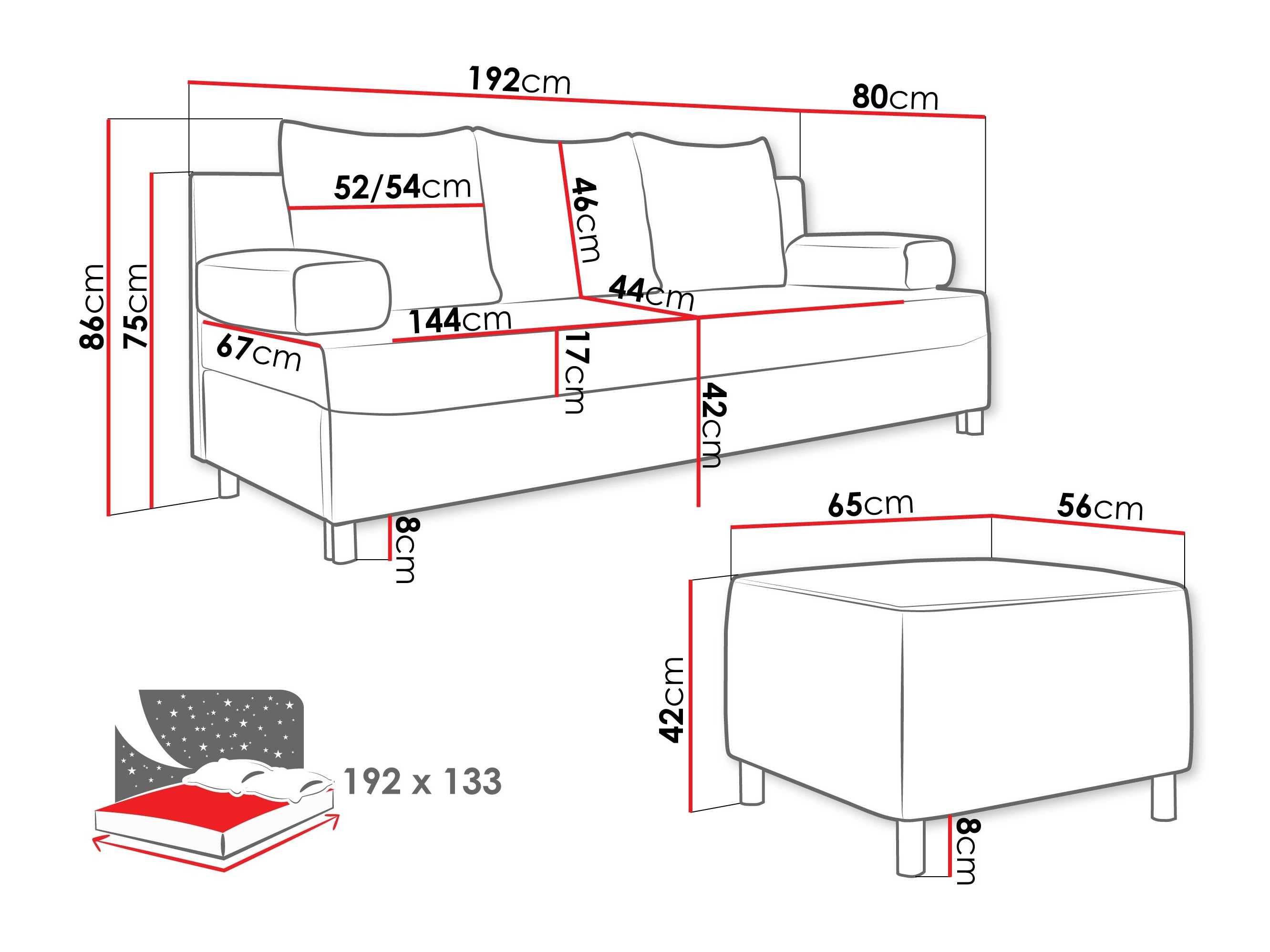 Set mobilier tapițat Comfivo Artes (Bella 05)