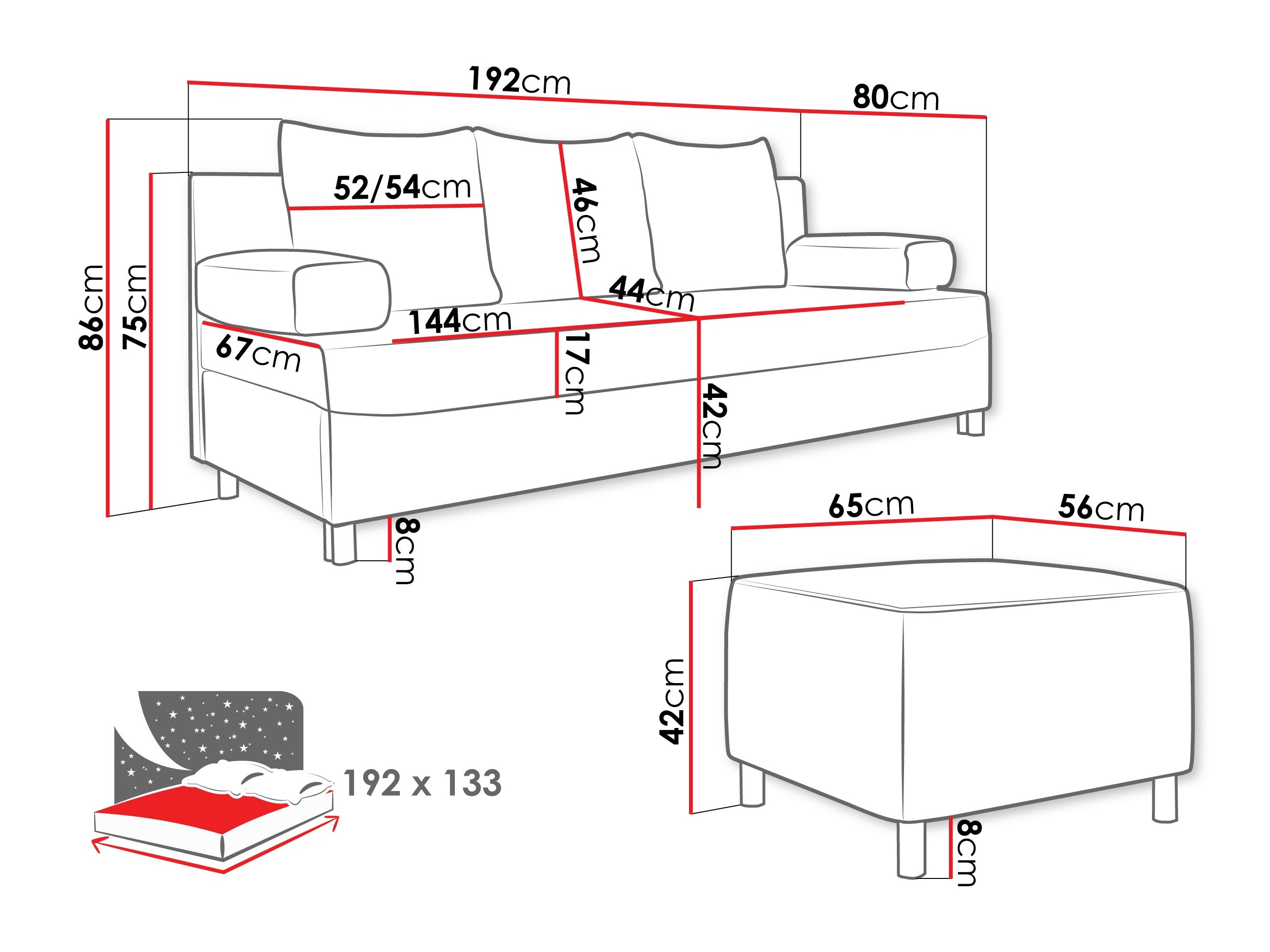 Set mobilier tapițat Comfivo Artes (Lumo 65)