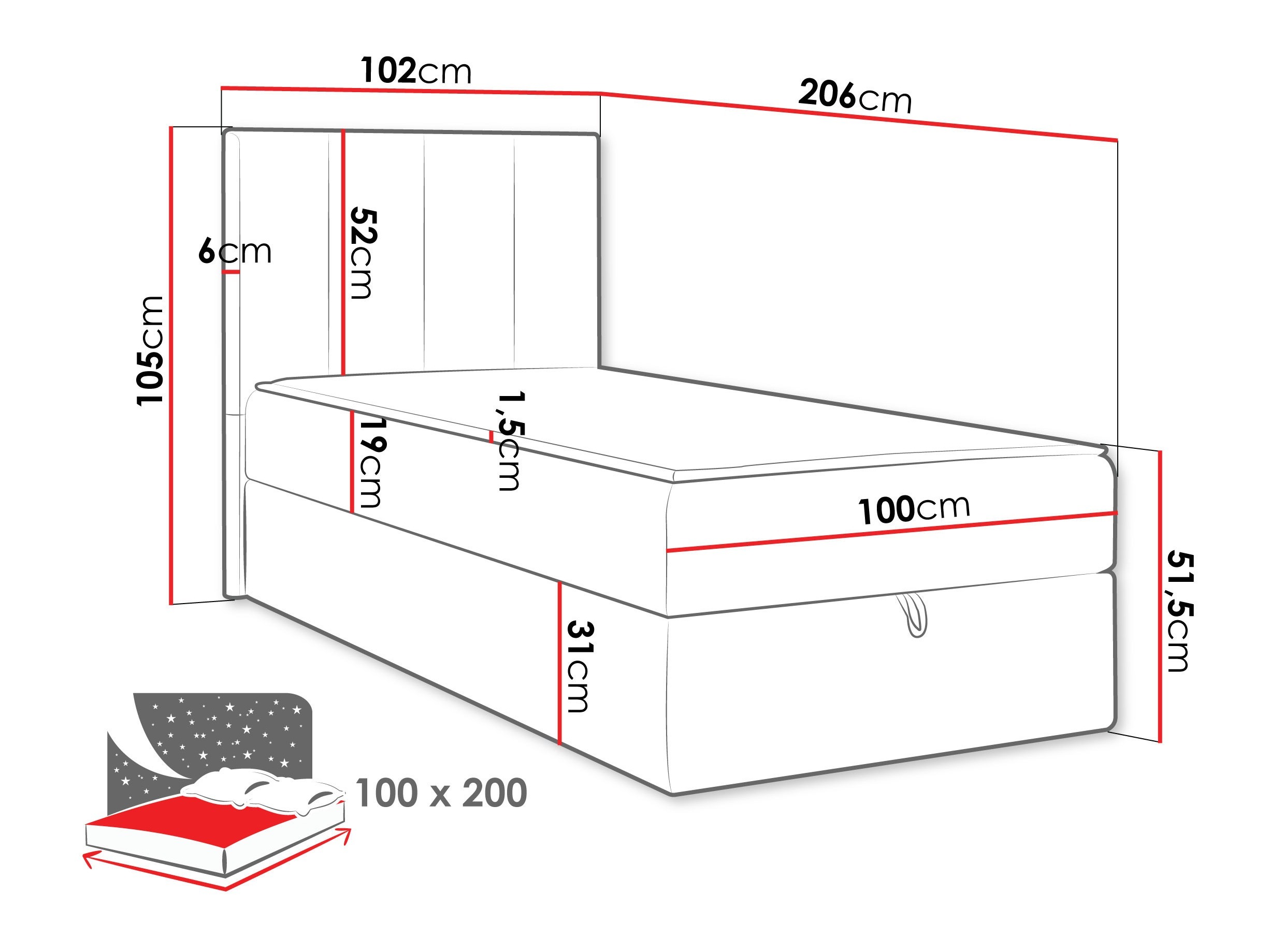 Pat boxspring Oppidum I (Lambi 03)