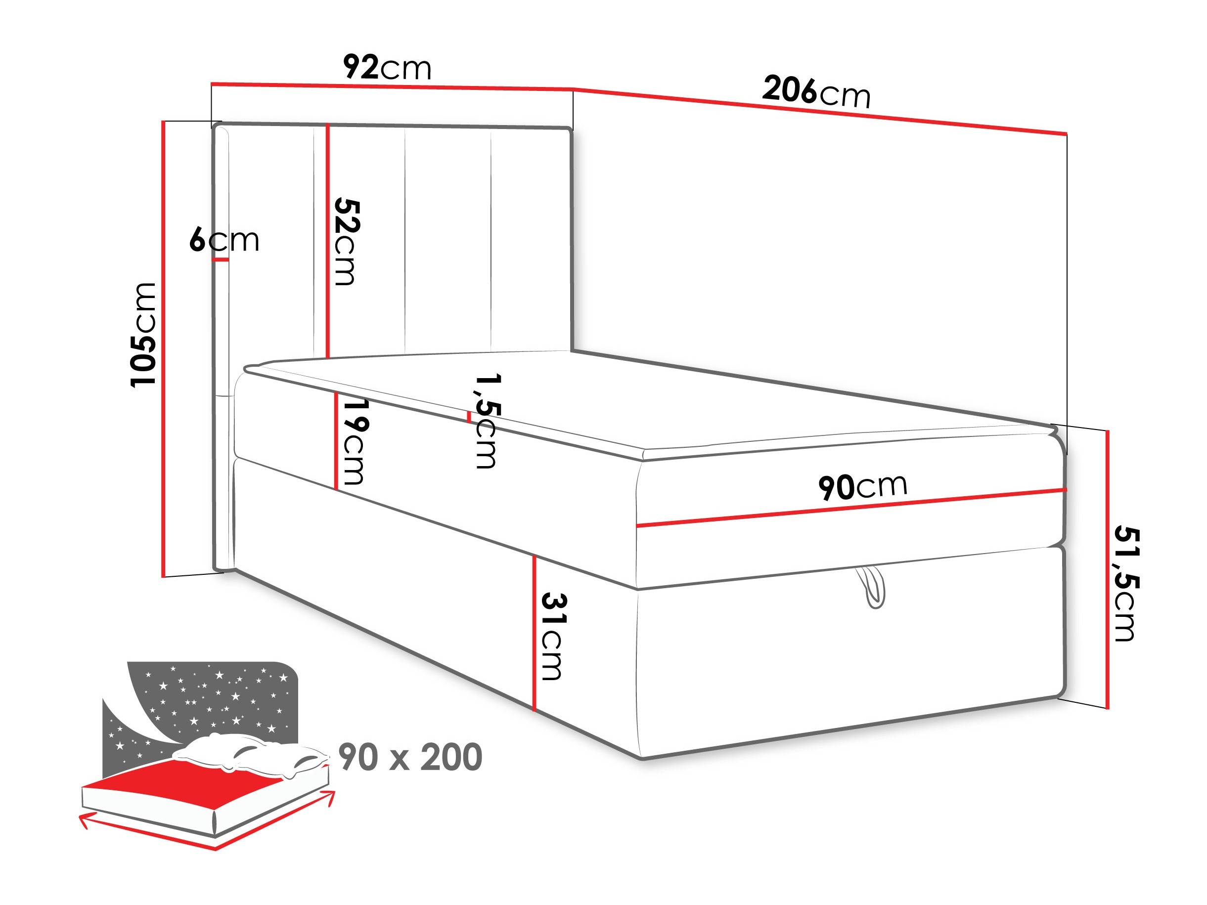 Pat boxspring Oppidum I (Lambi 06)