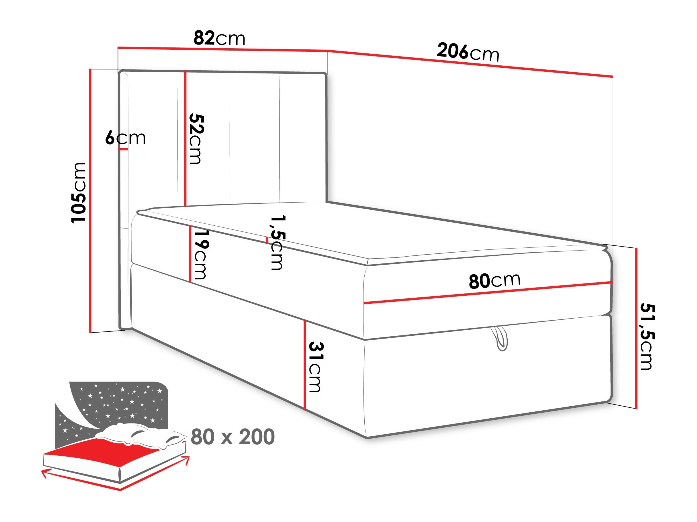 Pat boxspring Oppidum I (Lambi 12)
