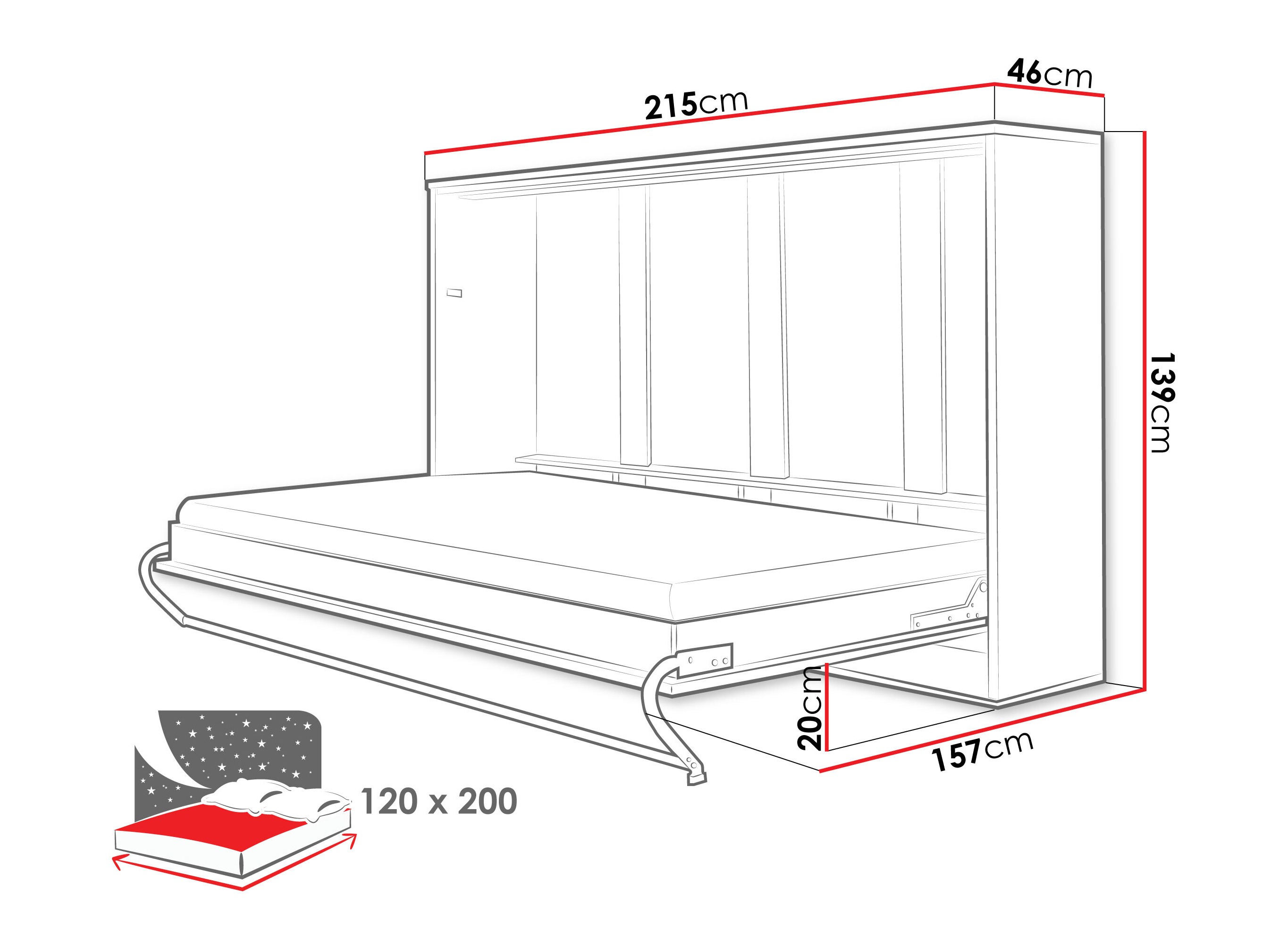 Pat rabatabil Concept Pro Lenart IV (Alb)