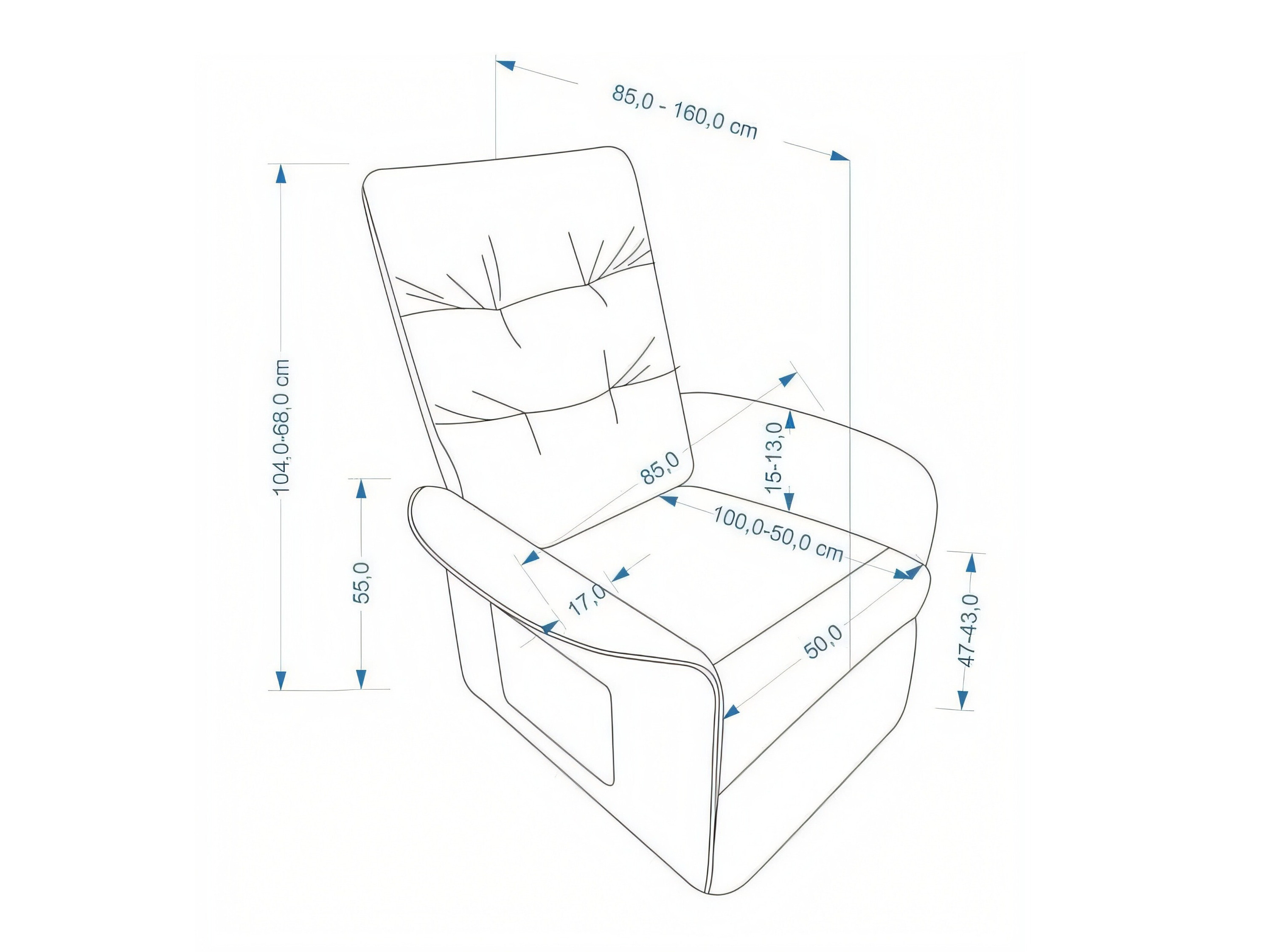 Fotoliu recliner Houston 2171 (Gri)
