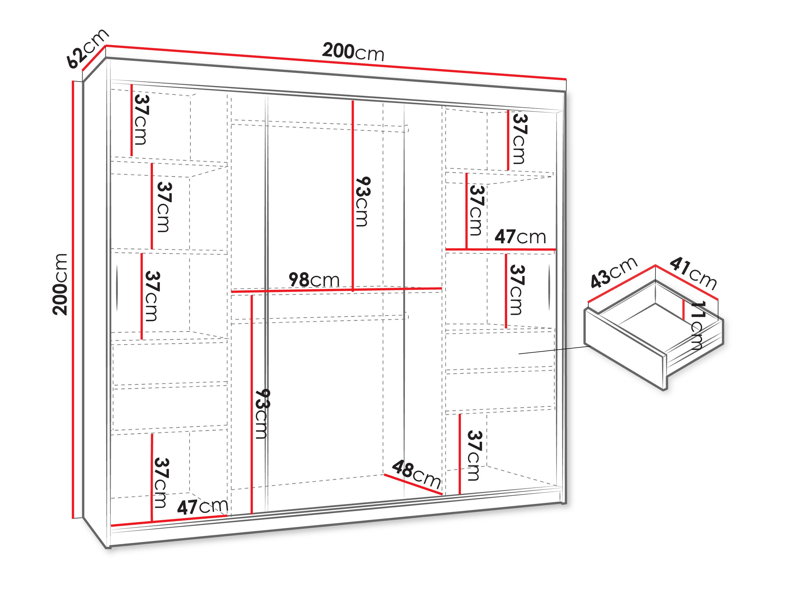 Dulap Hartford 507 (Negru)