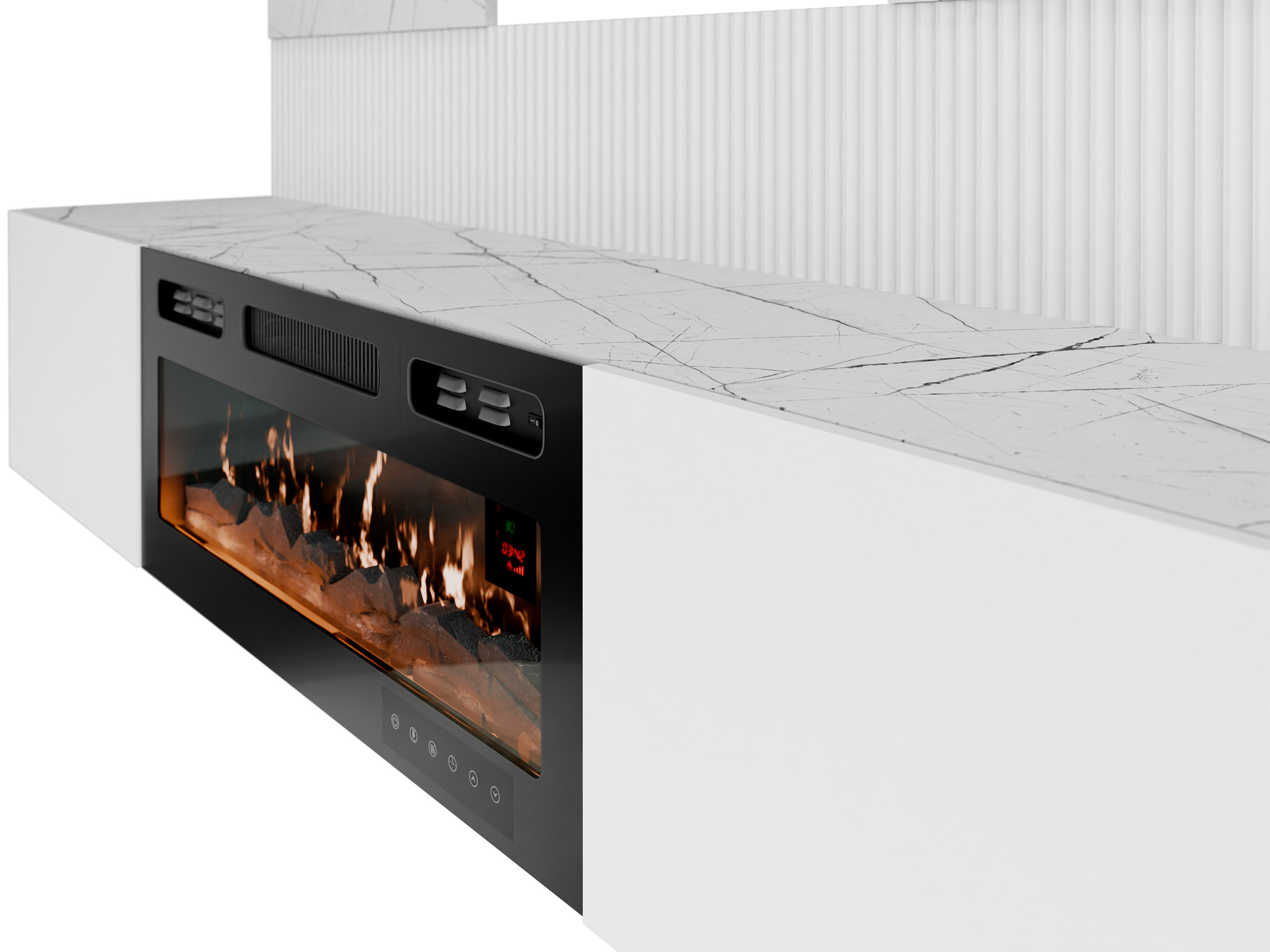 Set de living Comfivo Salix VIII (Alb + Marmură albă)