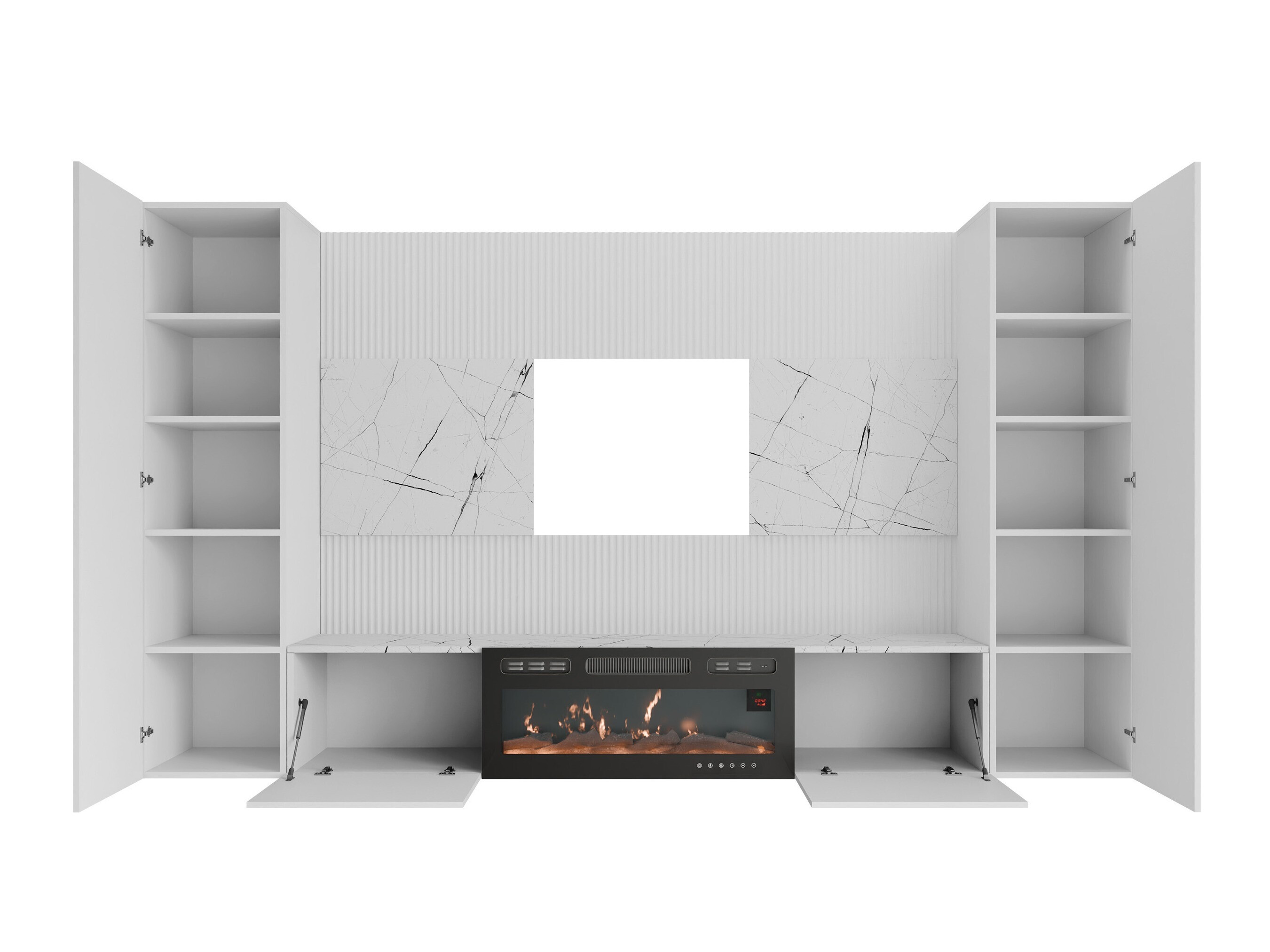 Set de living Comfivo Salix VIII (Negru + Marmură neagră)