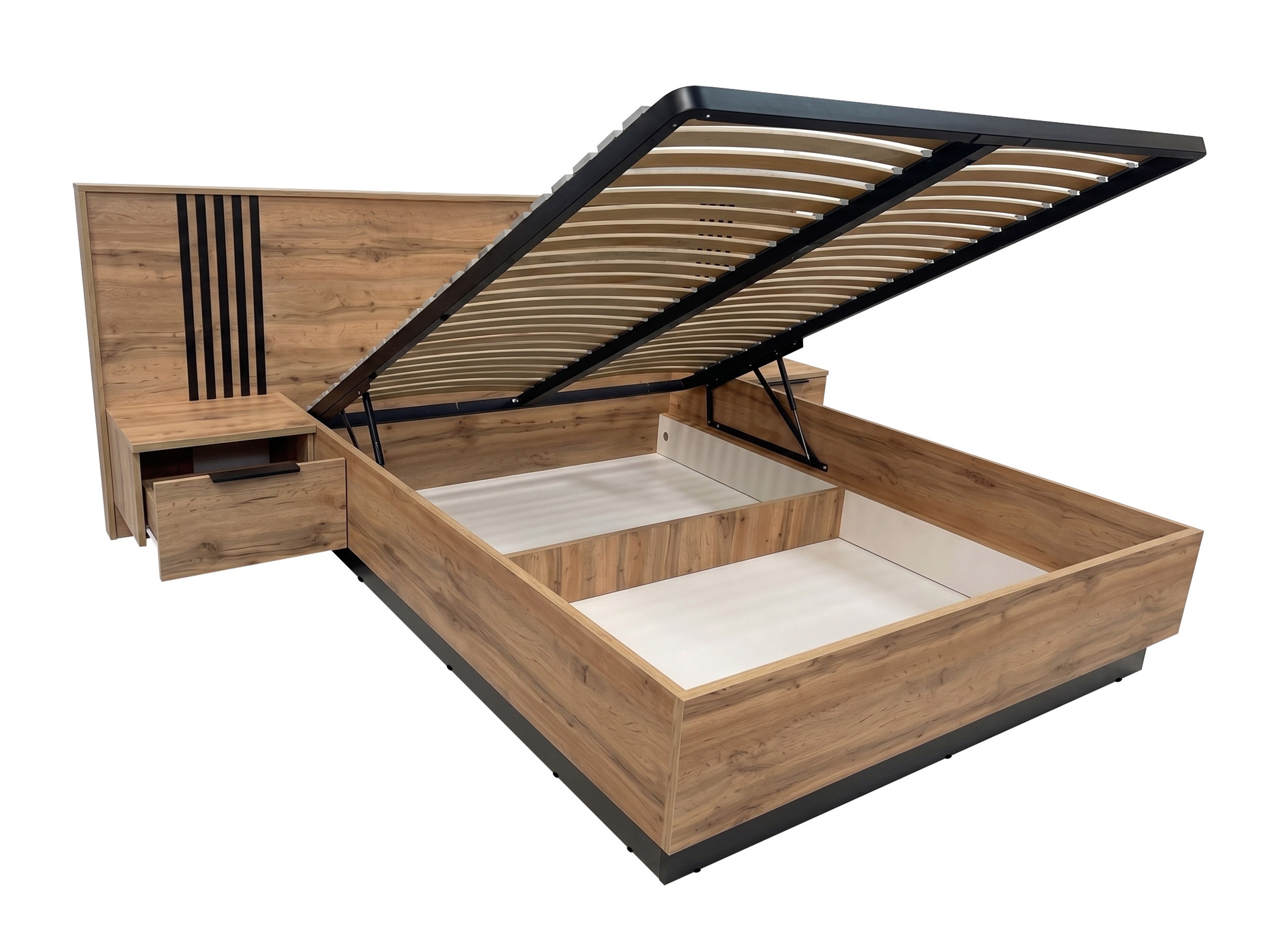 Set dormitor Collis (Stejar Wotan + Negru)