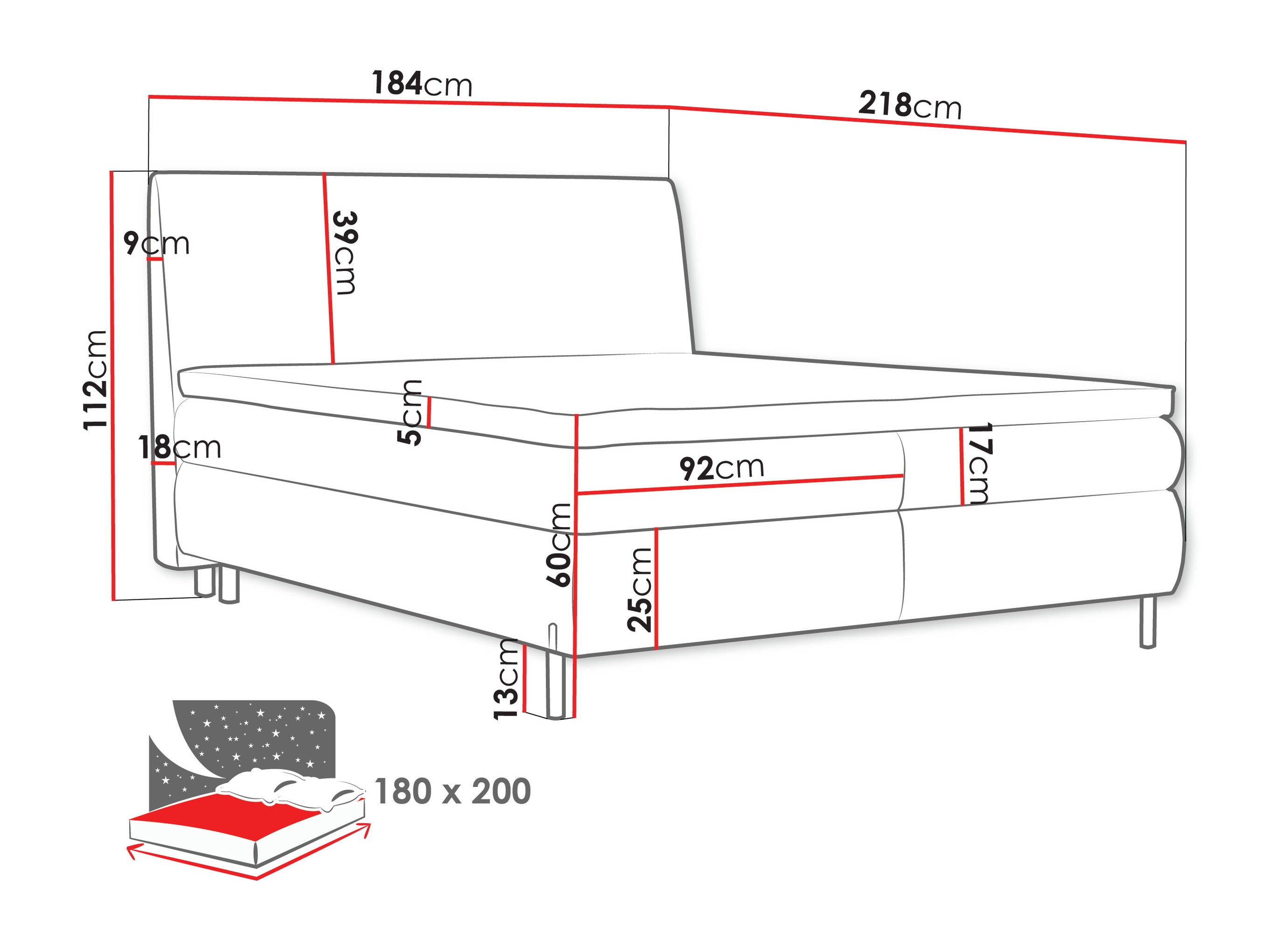 Pat boxspring Portage 113 (Adventure 51)