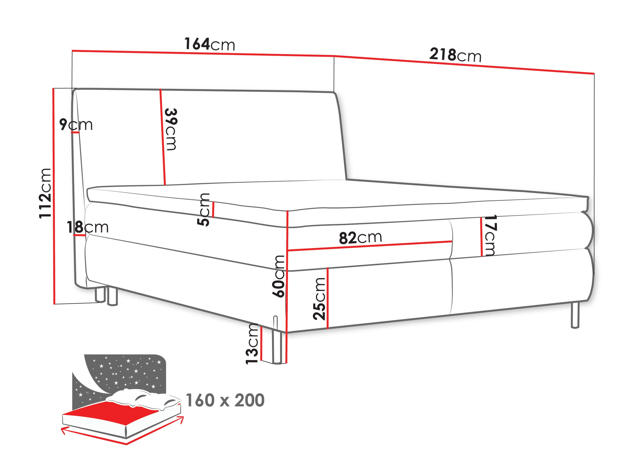 Pat boxspring Portage 113 (Adventure 90)