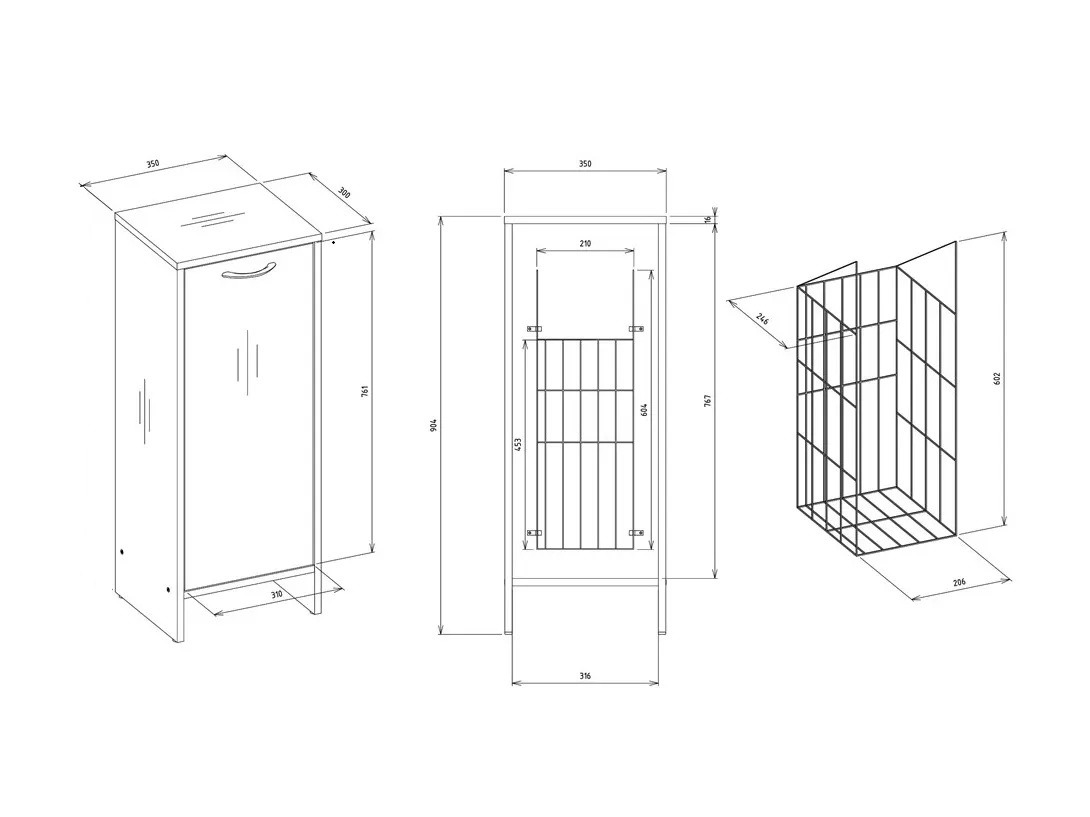 Cabinet de baie neancorat Servou 111 (Alb)