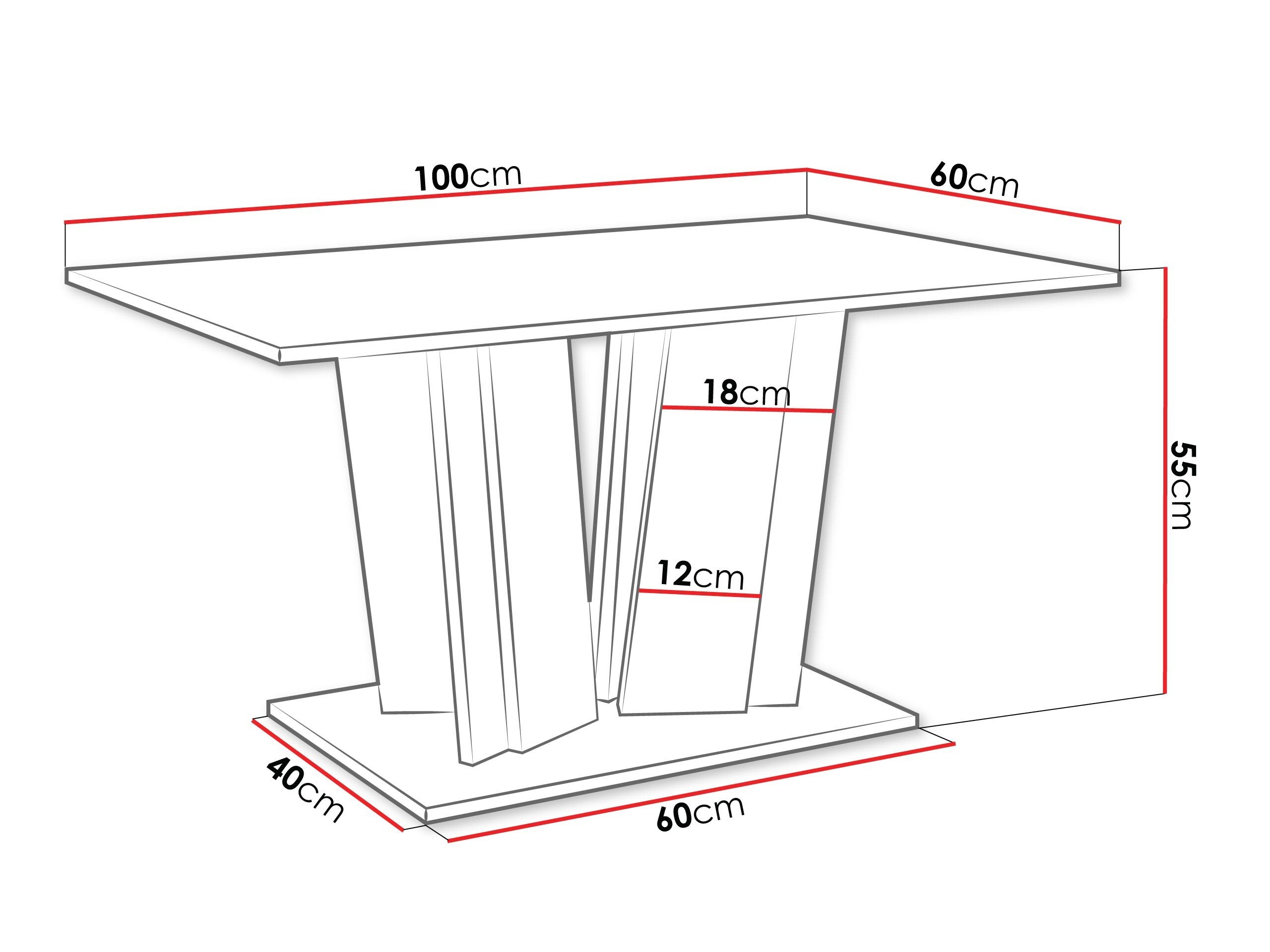 Măsuță de cafea Goodyear 143 (Negru lucios + Beton)